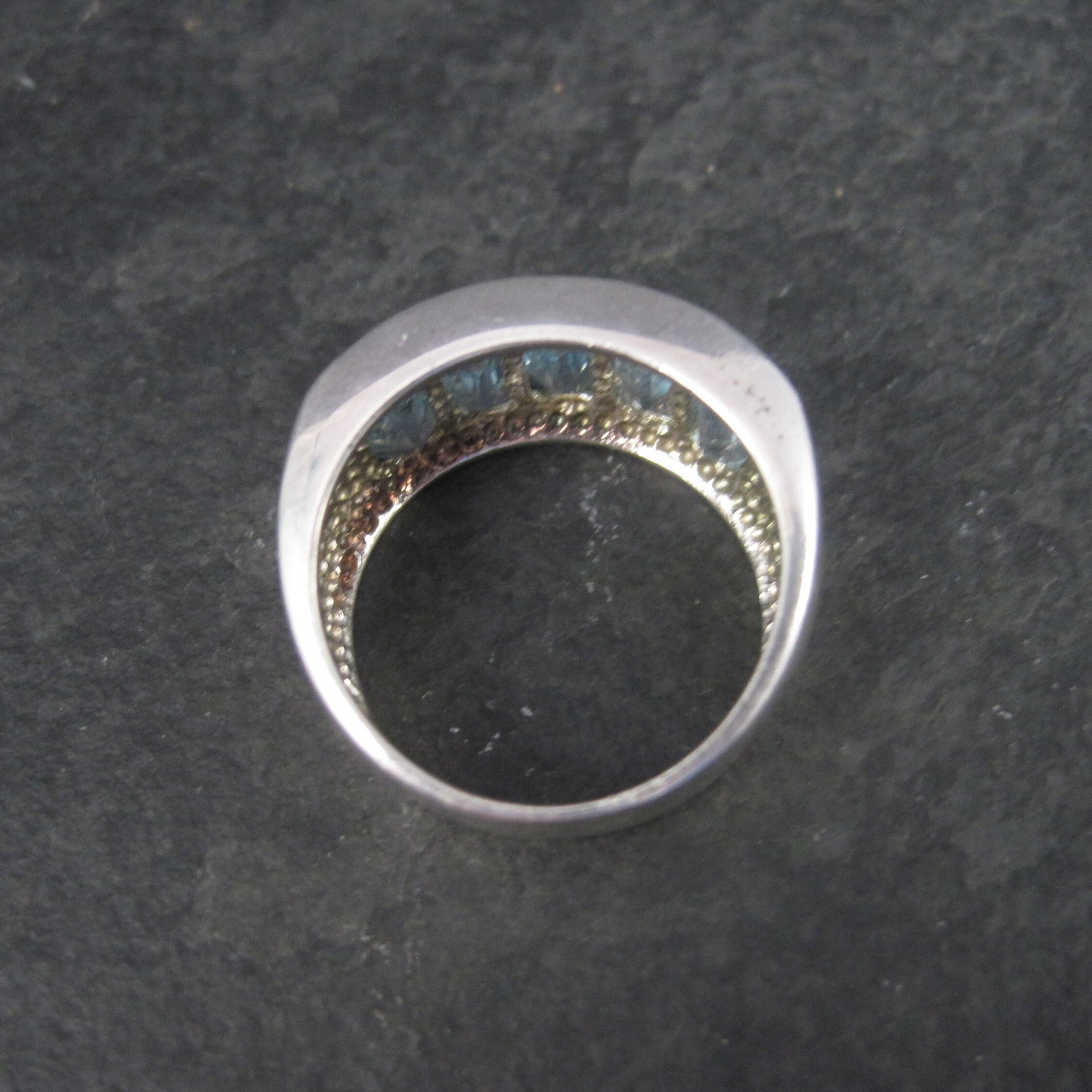 Sterling 5 Carat Blue Topaz Ring Size 7