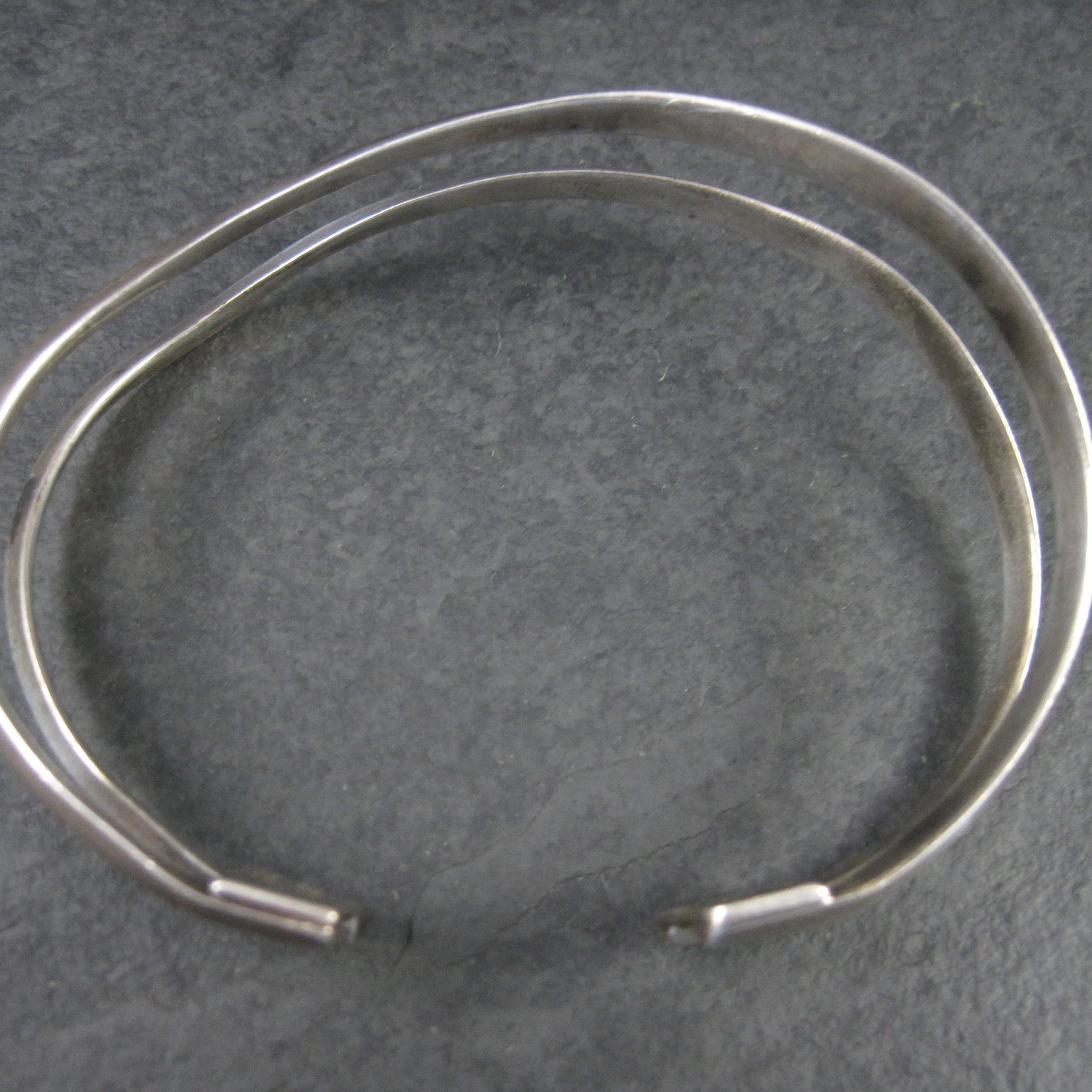 Vintage Mexican Sterling Wavy Cuff Bracelet 7 Inches