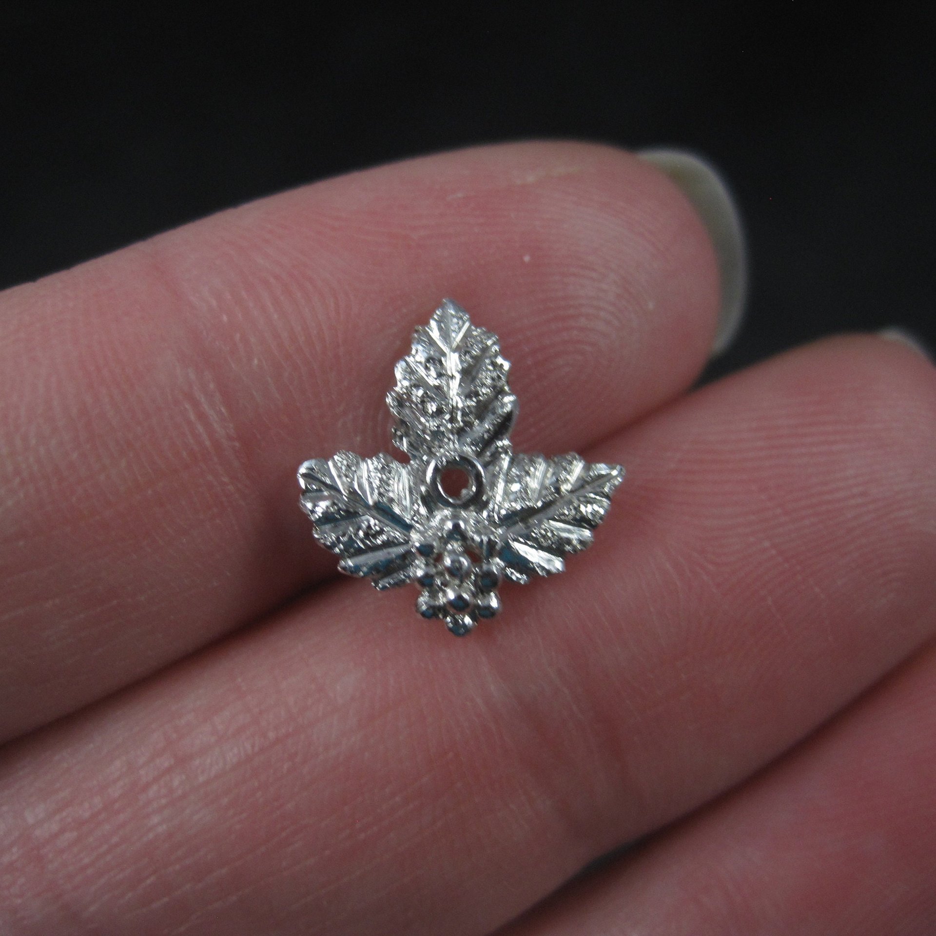 Estate Black Hills Silver Leaf Tie Tack