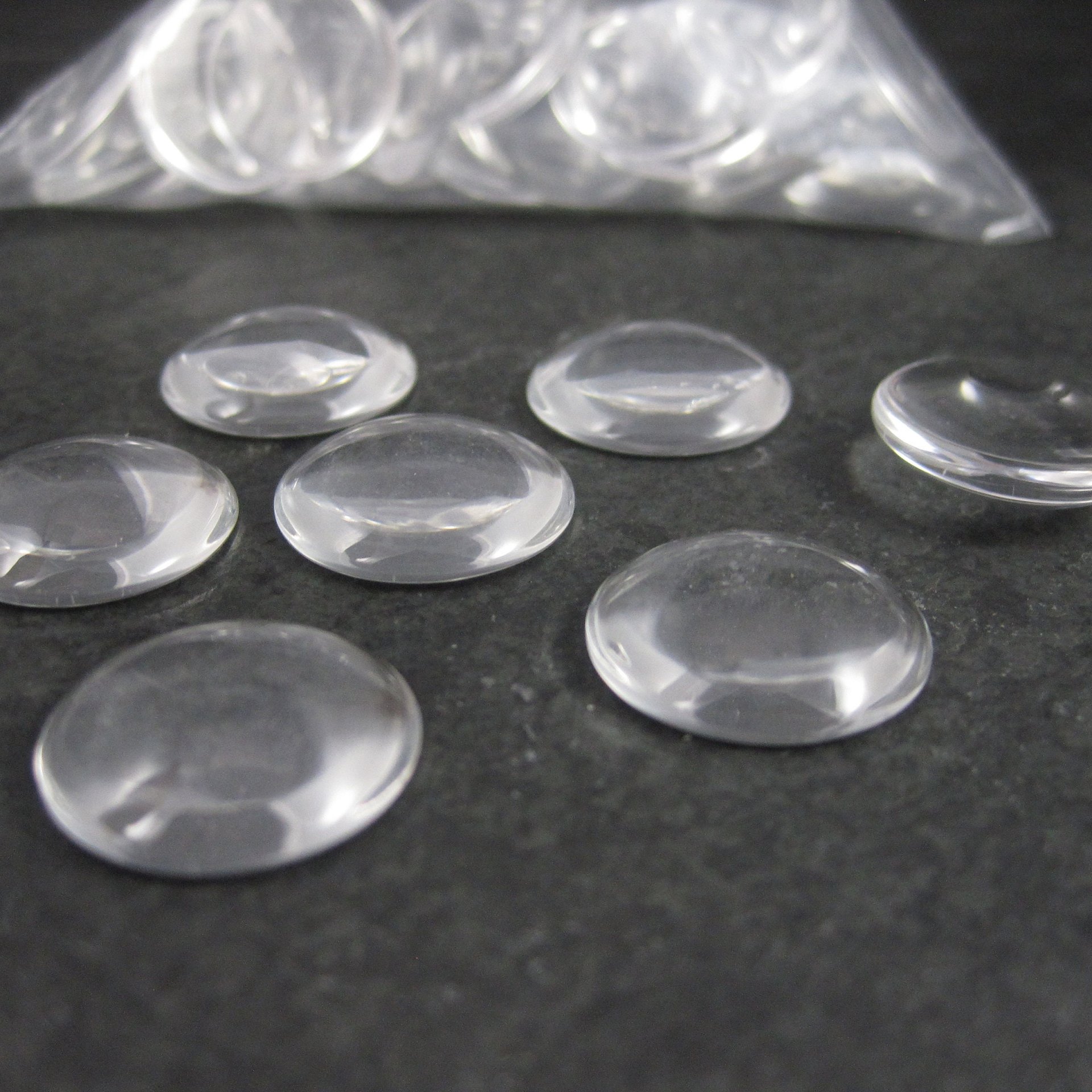 Destash 18mm clear flat round cabochons Lot of 40