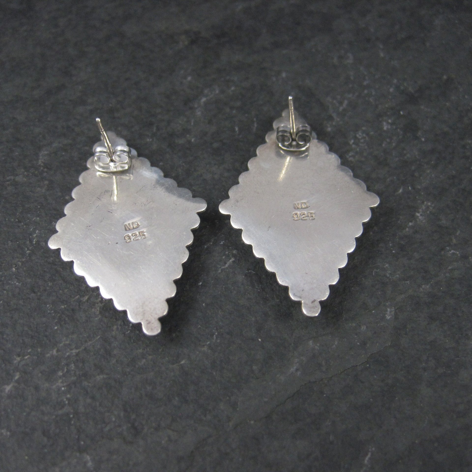 Large Sterling Onyx Earrings
