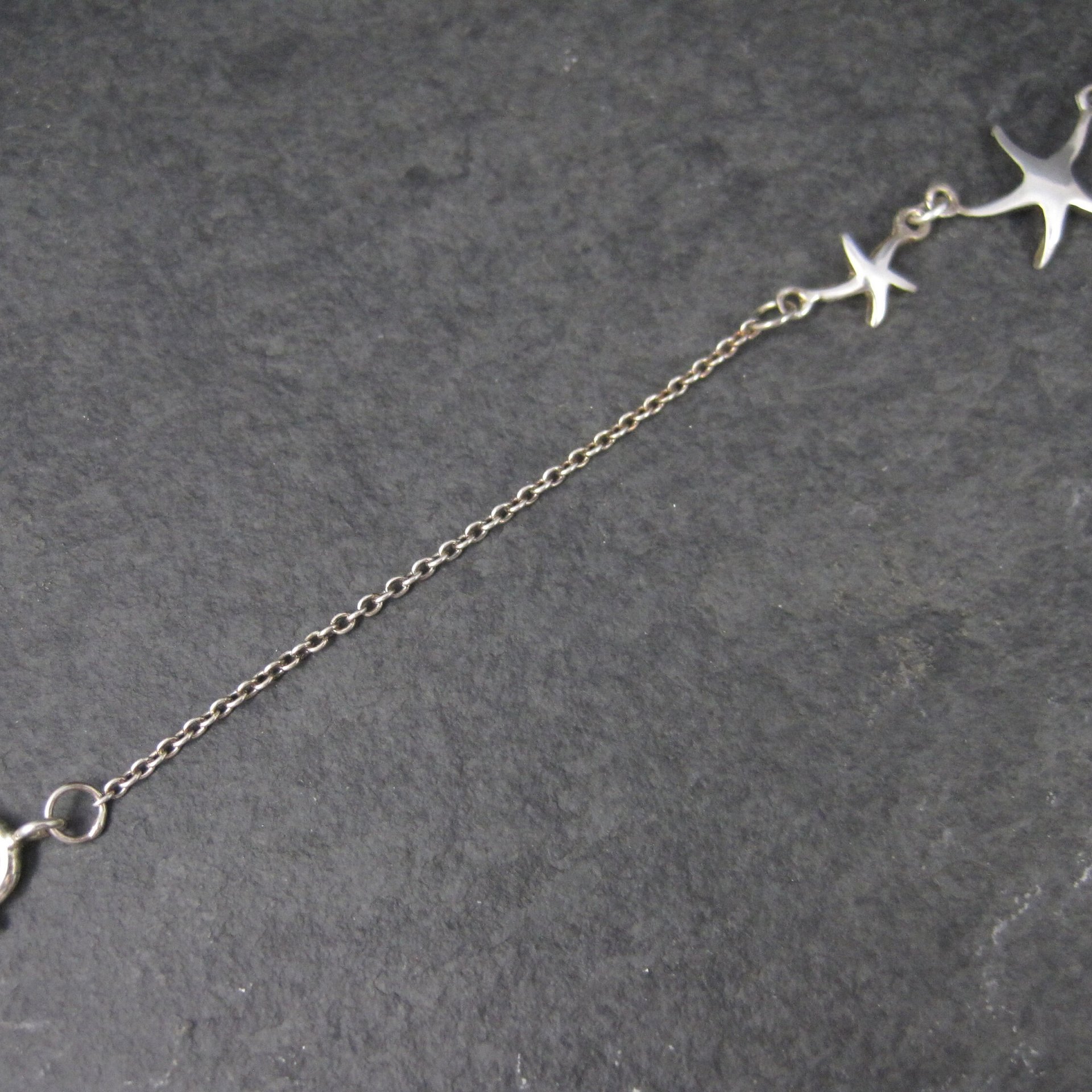 Dainty Sterling Starfish Bracelet 6-7 Inches