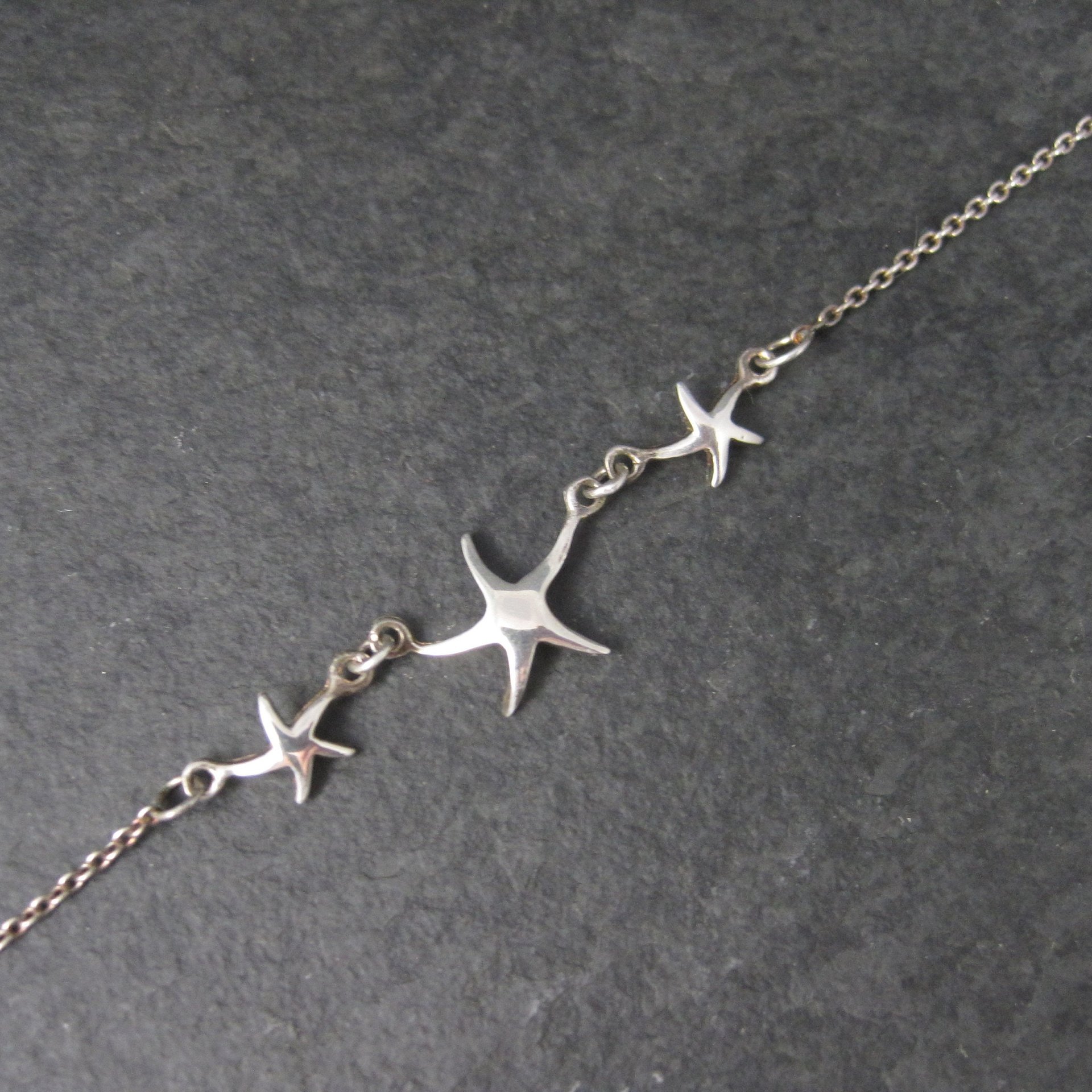 Dainty Sterling Starfish Bracelet 6-7 Inches