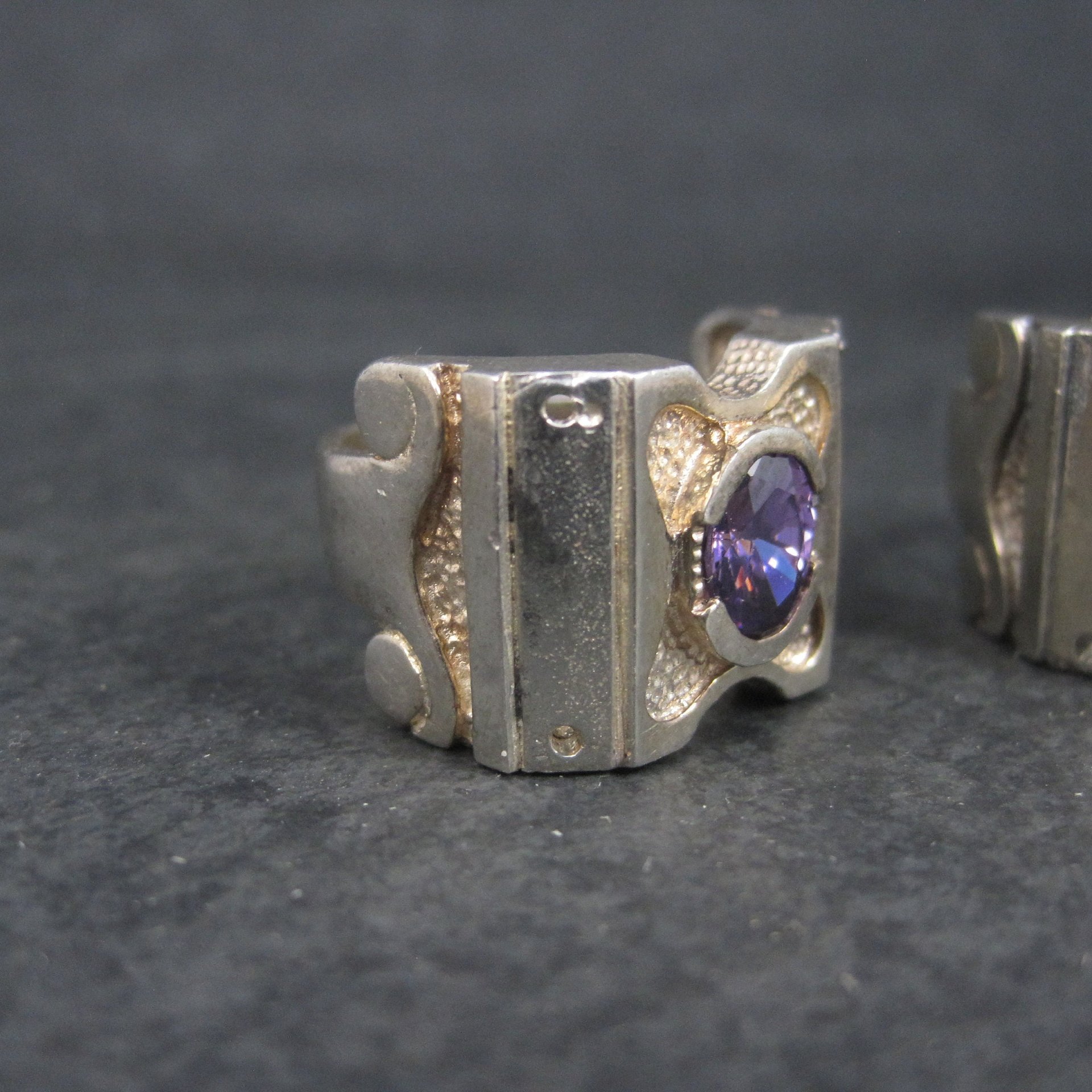 Lot of 2 Large Gemstone Rings Semimounts for Repair
