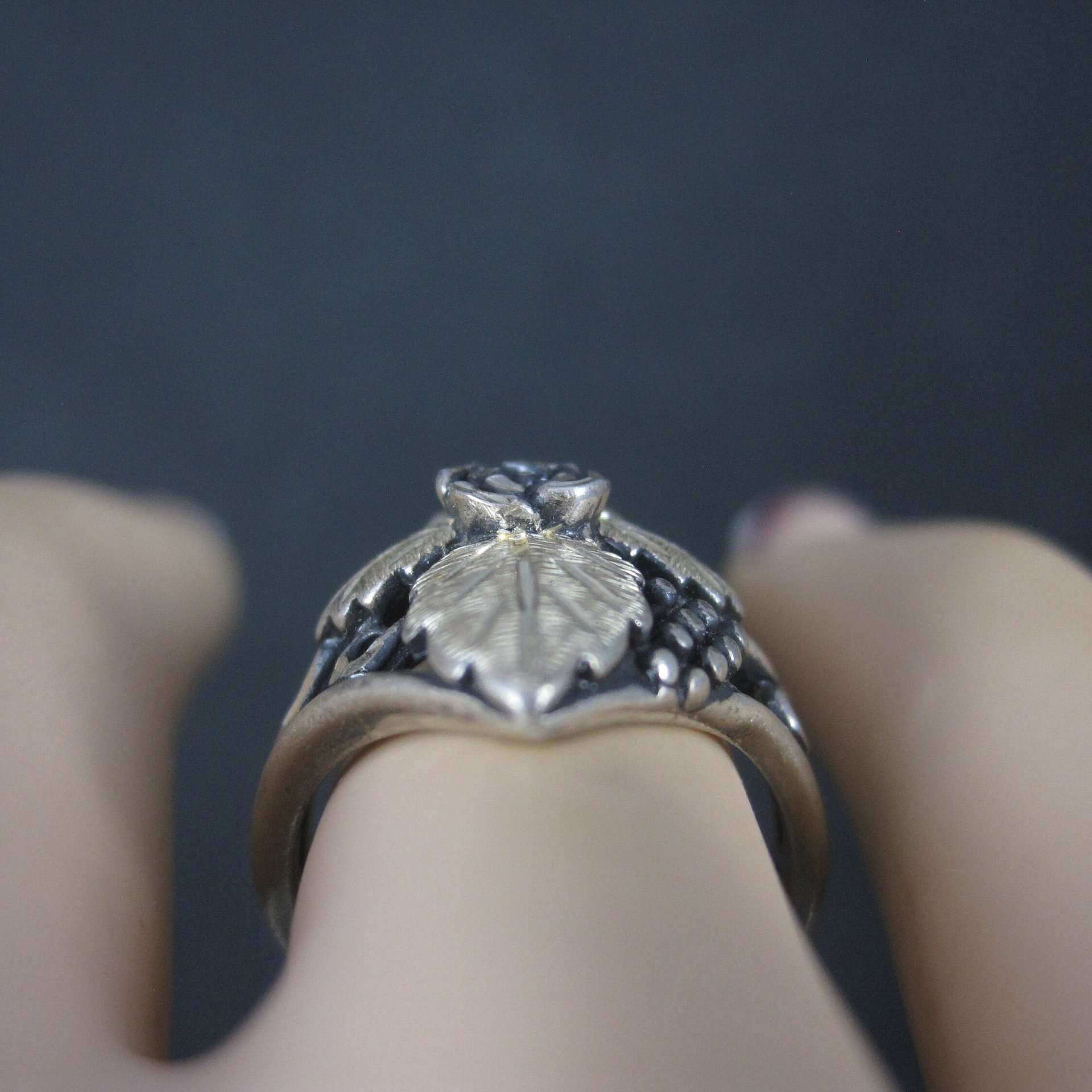 Vintage Black Hills Silver Rose Ring Size 6