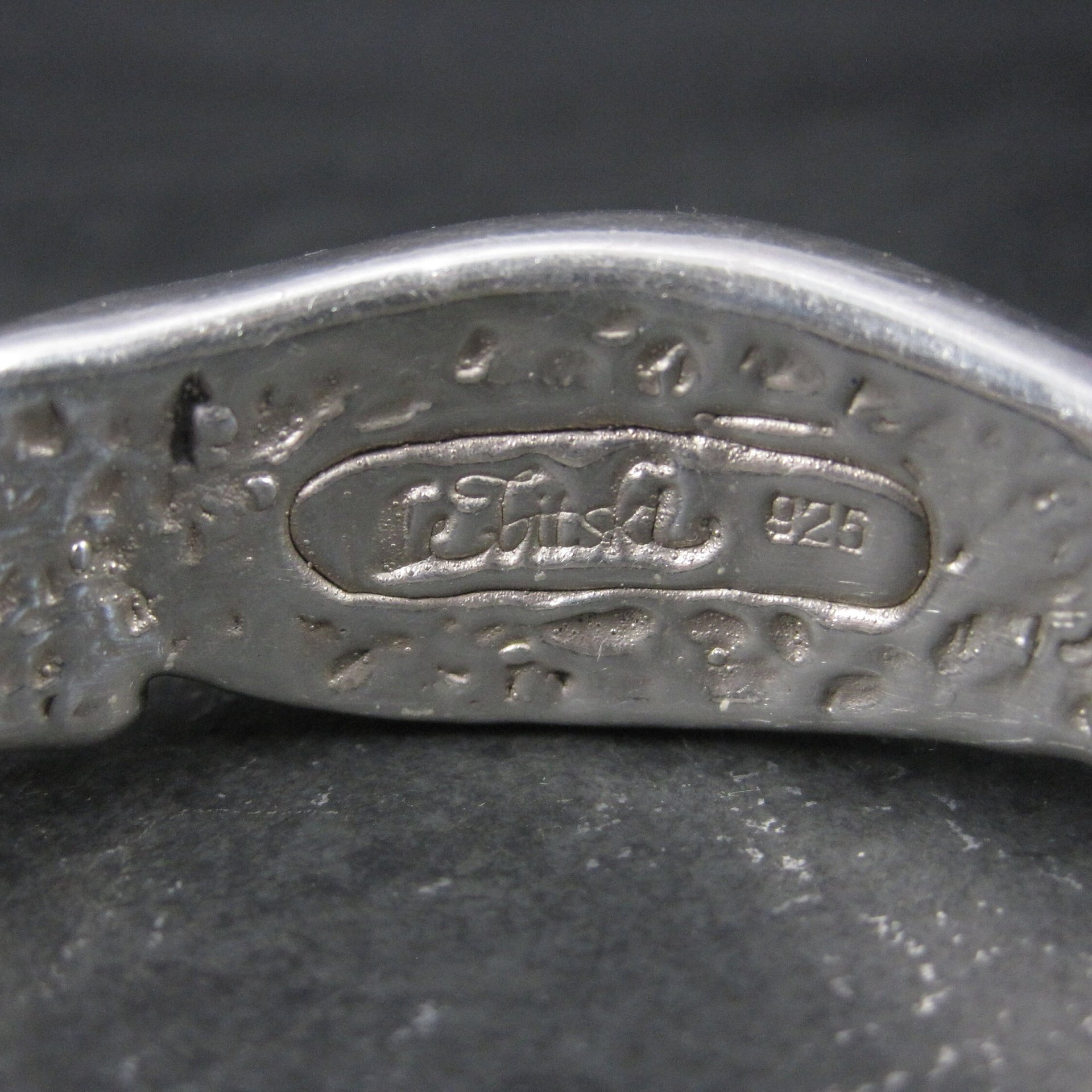 Vintage Sterling Electroform Bangle Bracelet 7.5 Inches LeBitski