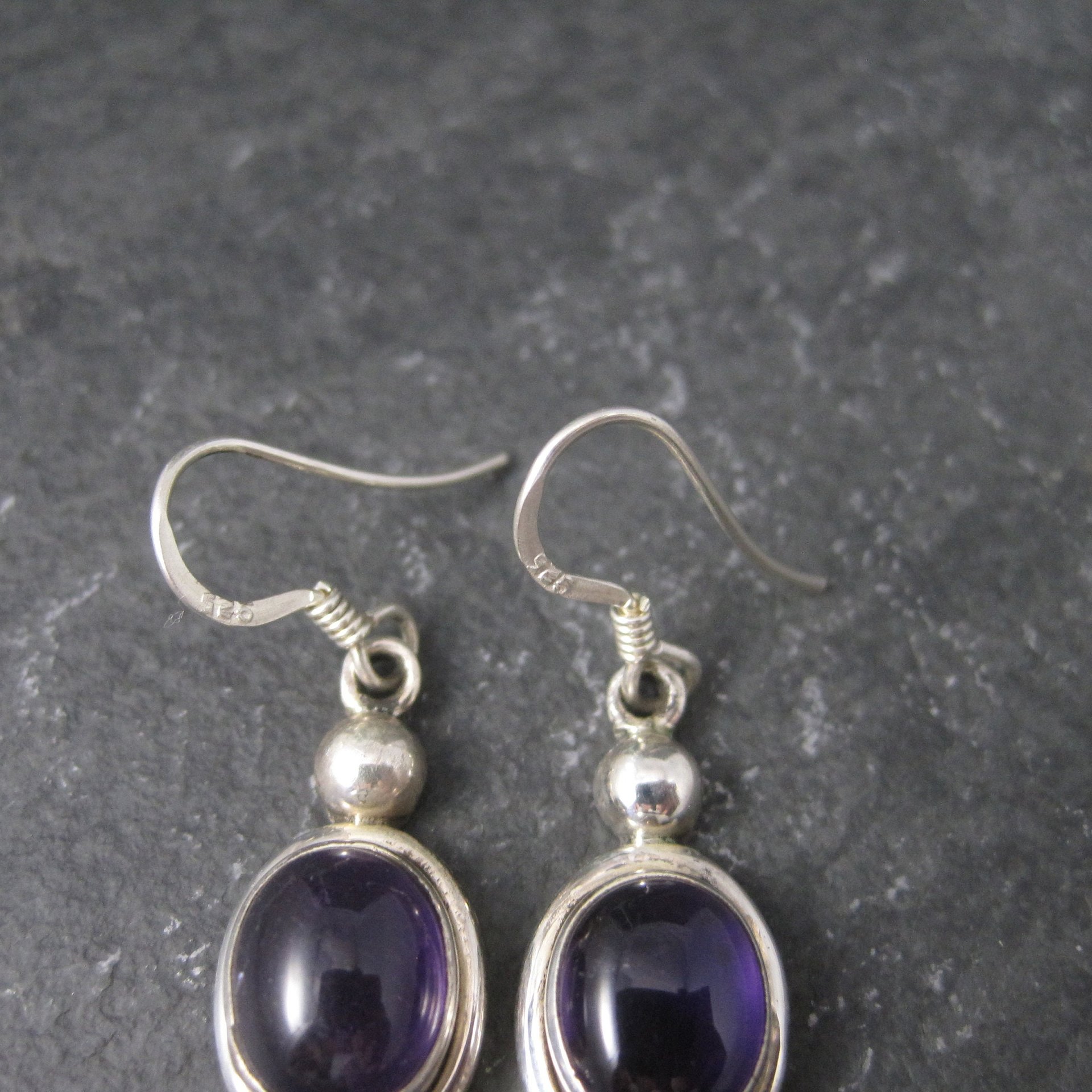 Simple Sterling Amethyst Earrings