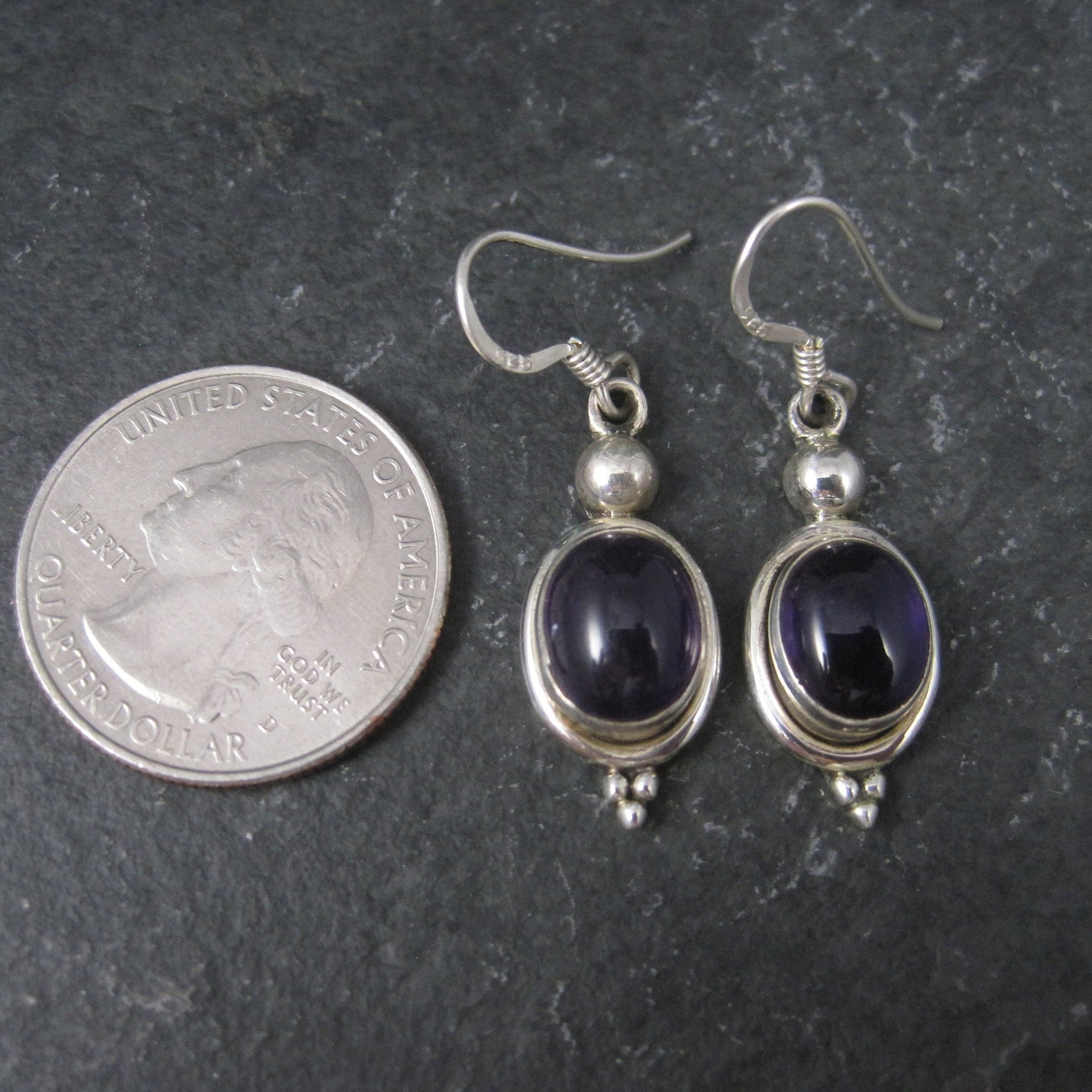 Simple Sterling Amethyst Earrings