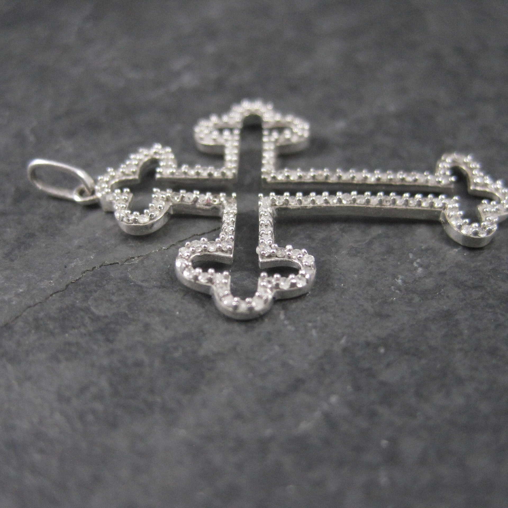 Dainty Sterling Diamond Cross Pendant