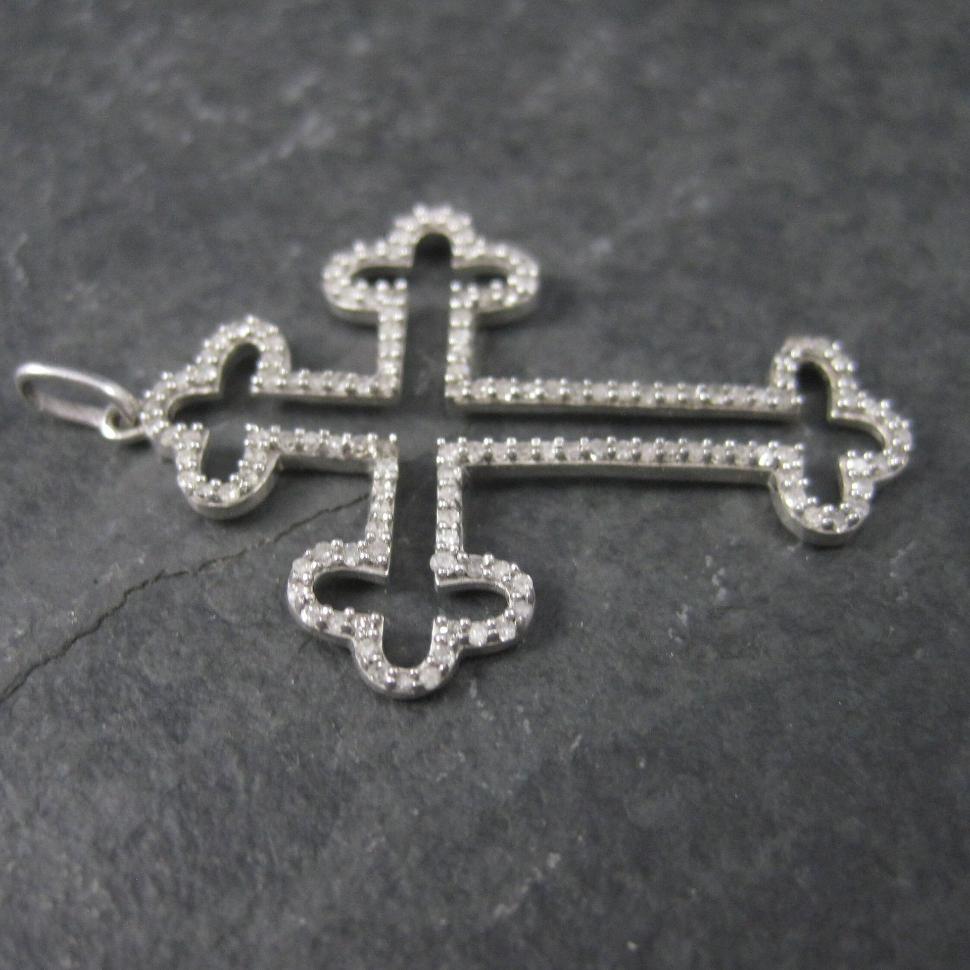 Dainty Sterling Diamond Cross Pendant