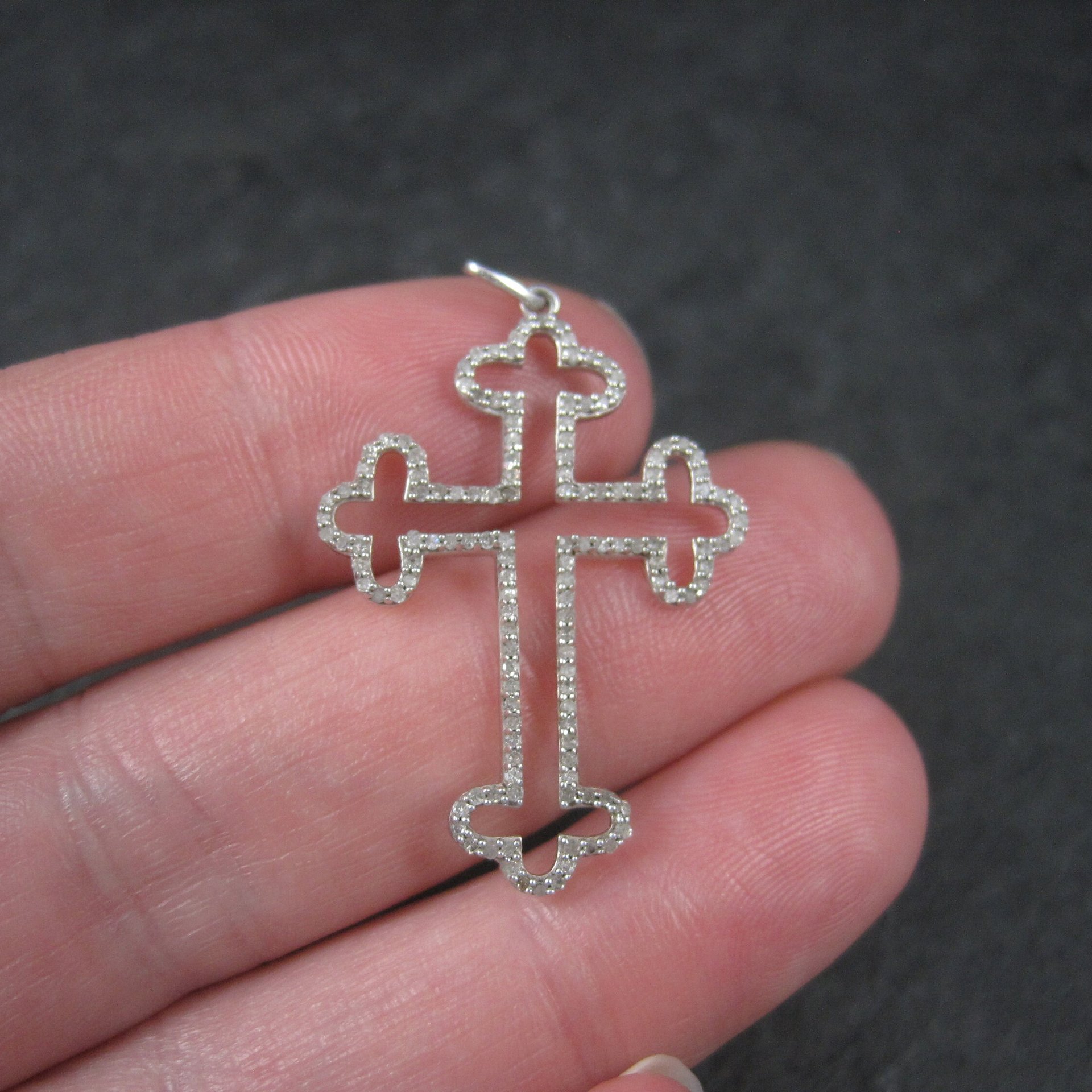 Dainty Sterling Diamond Cross Pendant