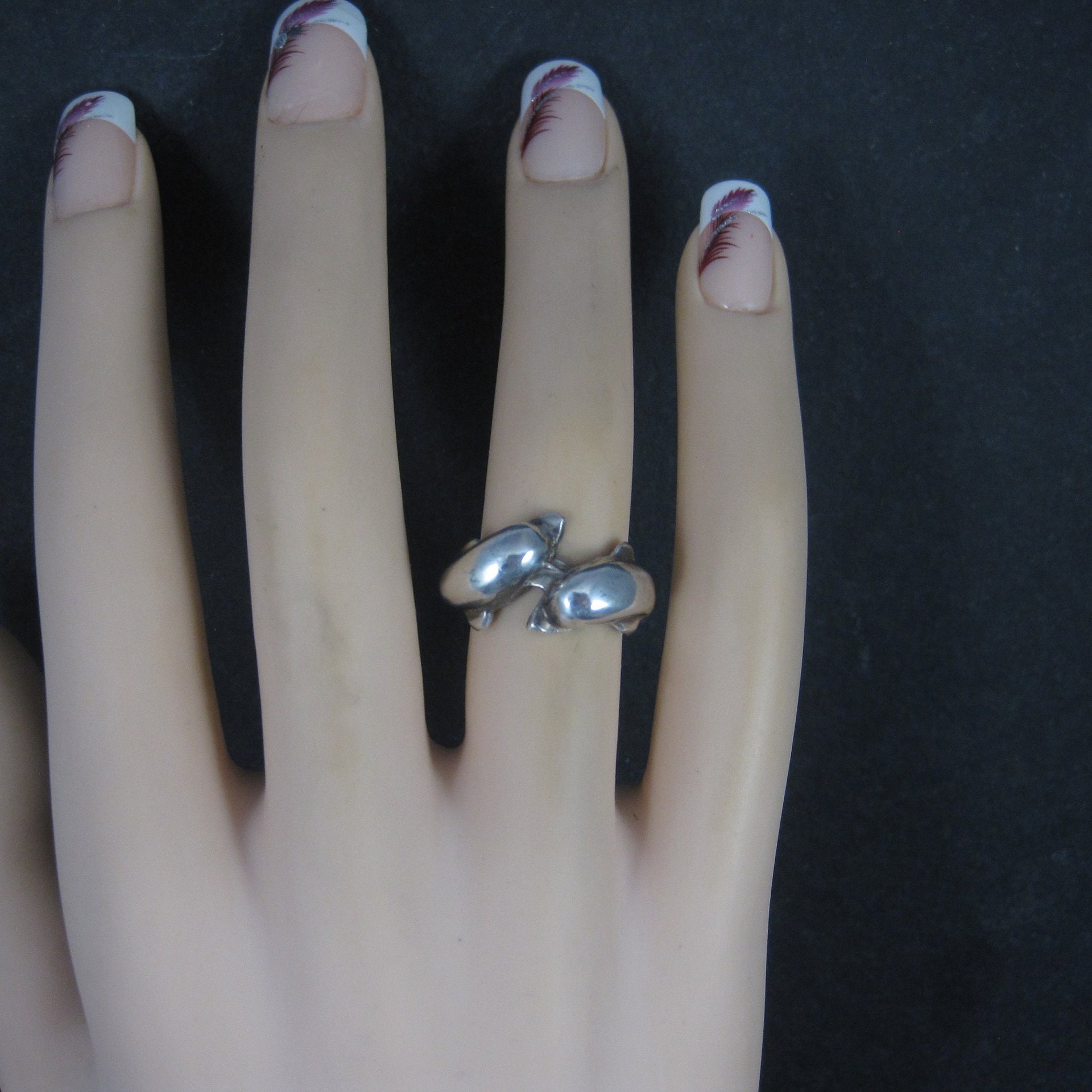 Vintage Sterling Dolphin Ring Size 5.5