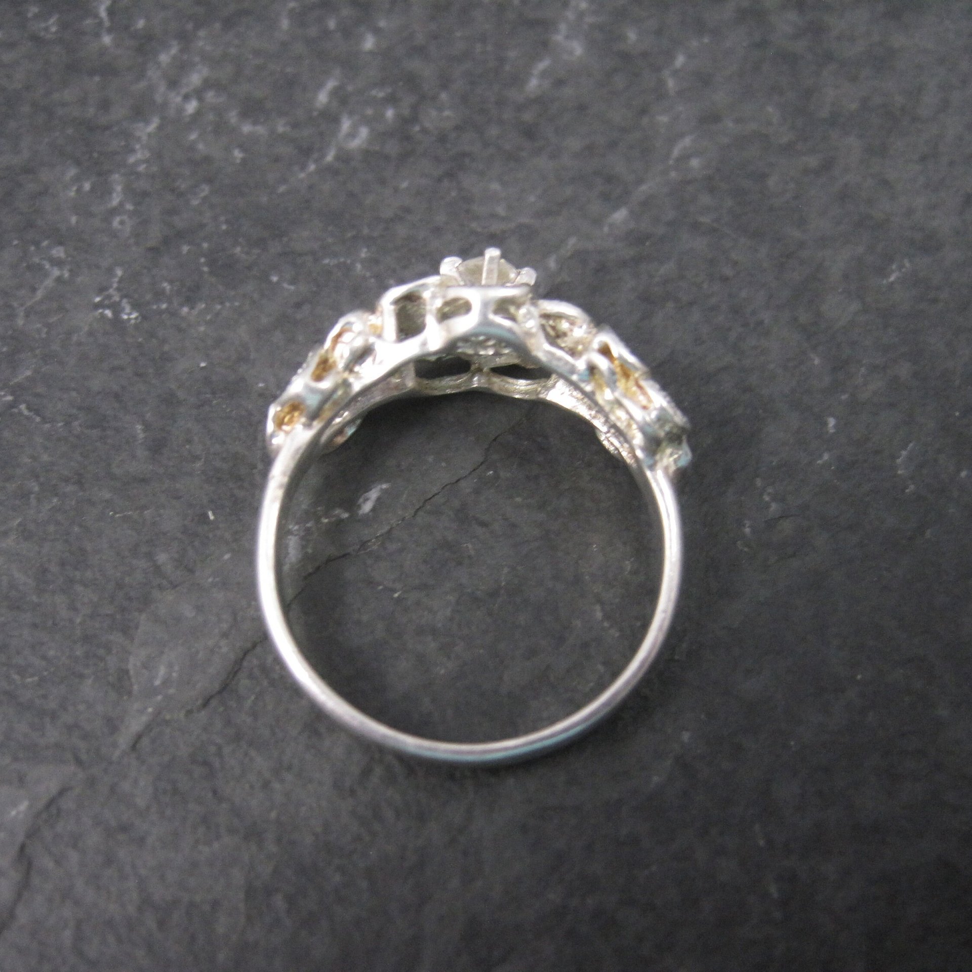 Sterling 3 Flower Ring Size 7