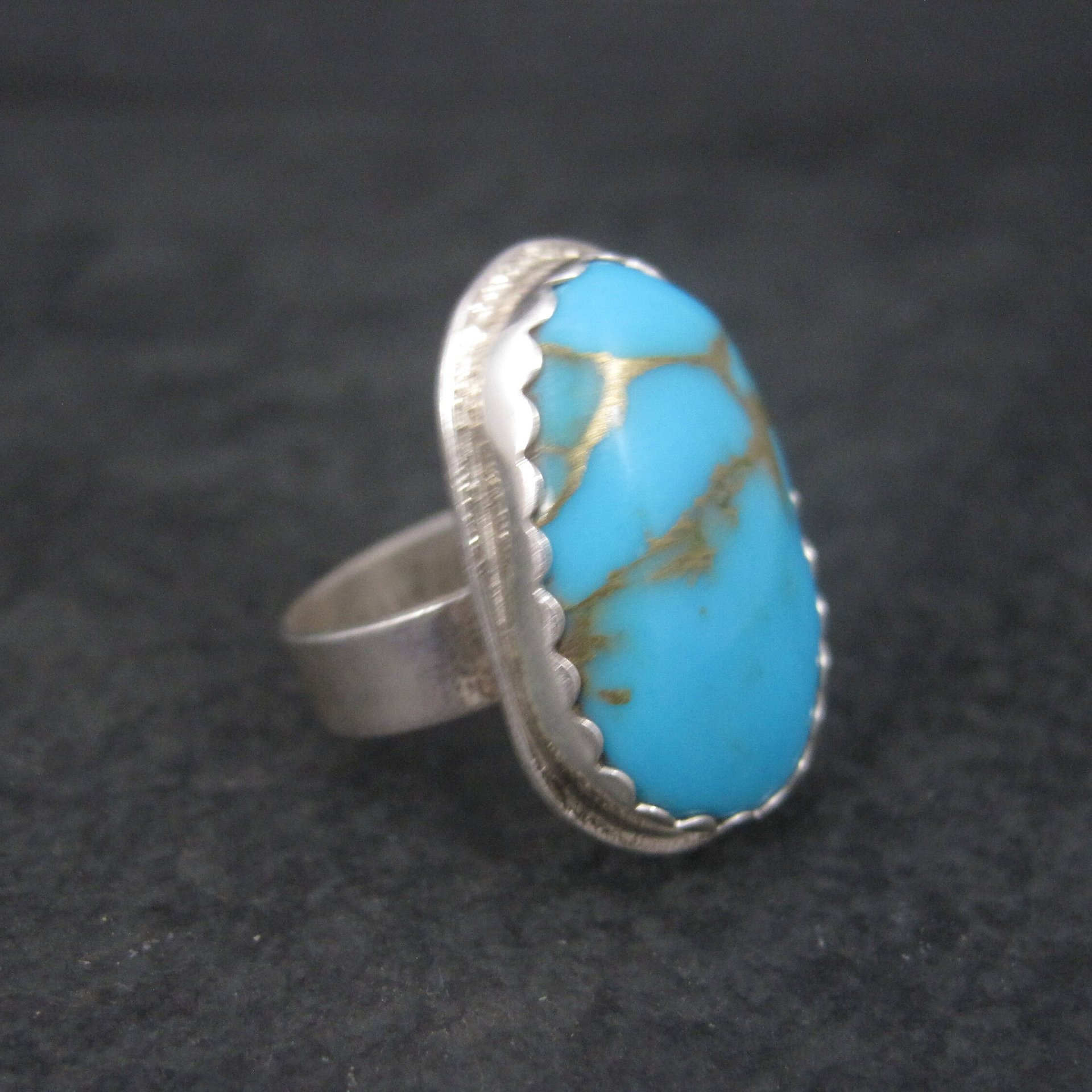 Vintage Navajo Sterling Turquoise Ring Size 6.5