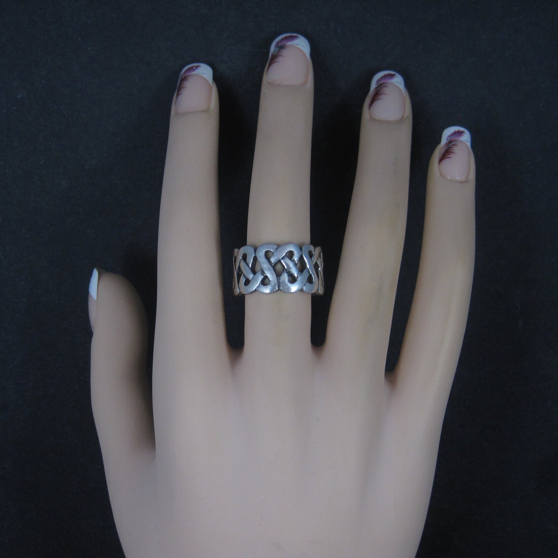 Wide Sterling Celtic Heart Ring Size 7