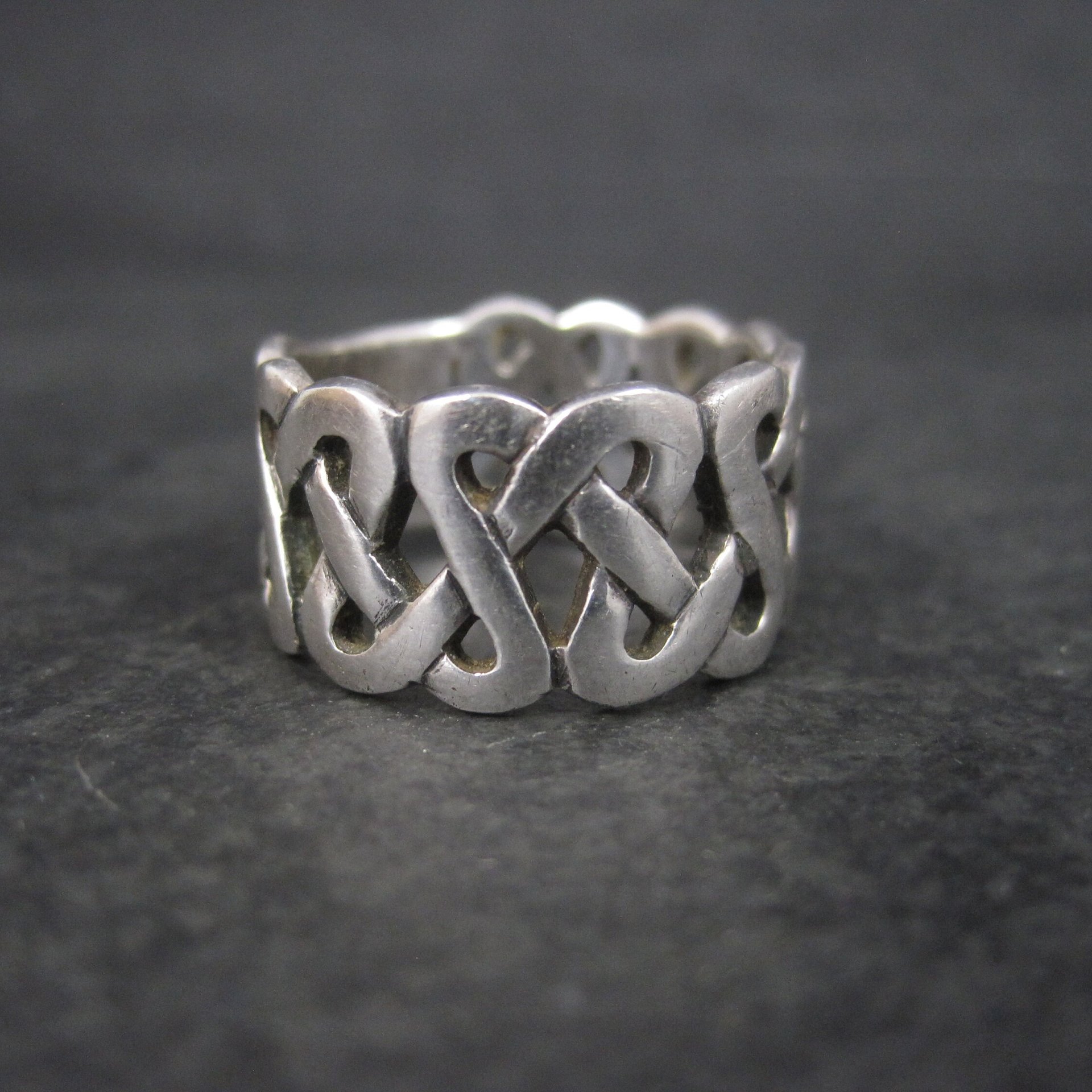 Wide Sterling Celtic Heart Ring Size 7