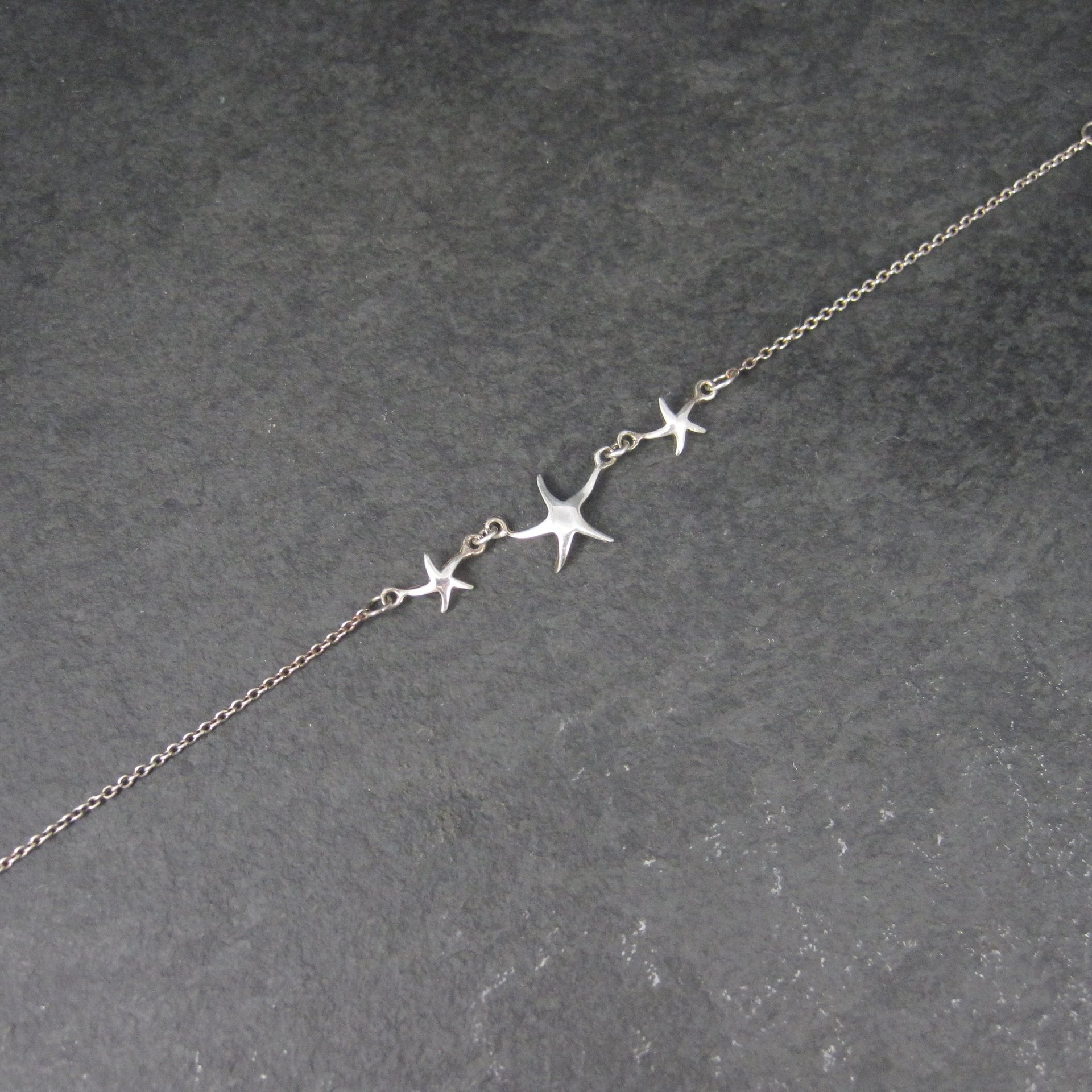 Dainty Sterling Starfish Bracelet 6-7 Inches