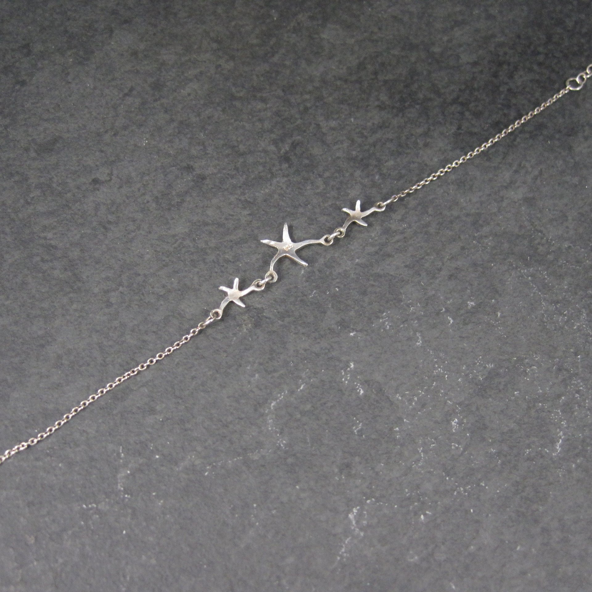 Dainty Sterling Starfish Bracelet 6-7 Inches