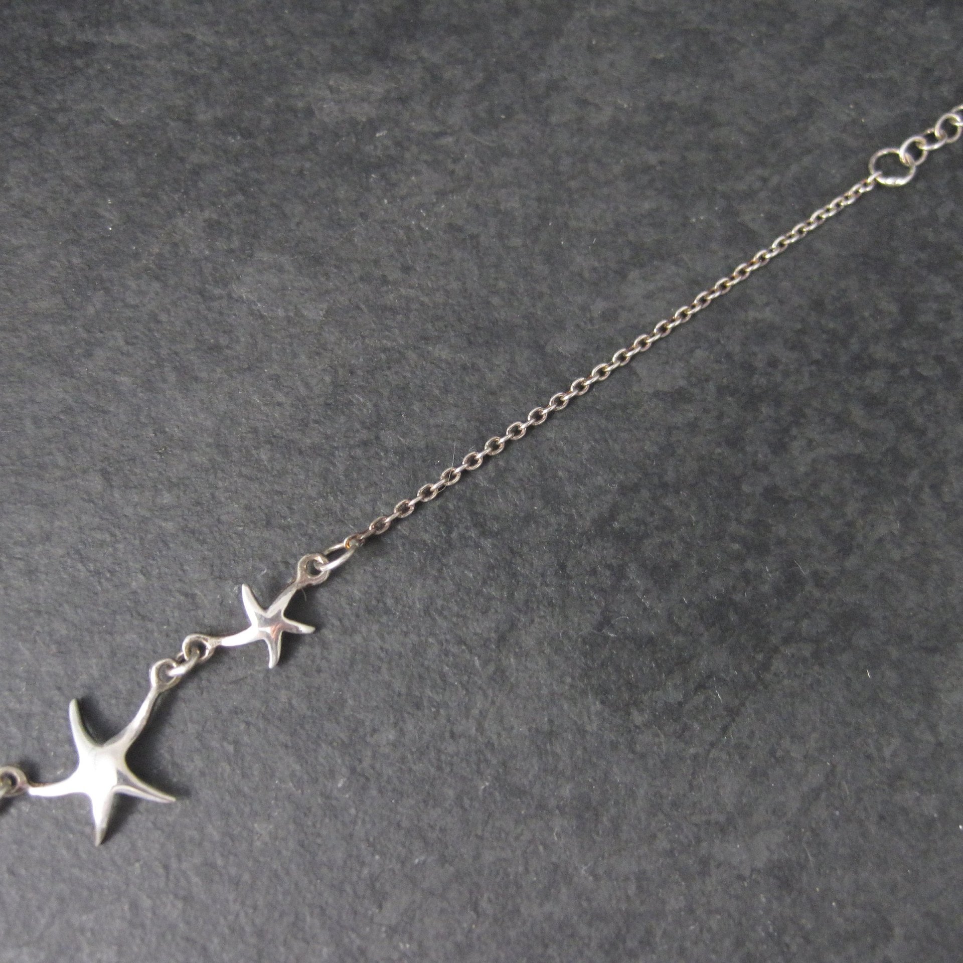 Dainty Sterling Starfish Bracelet 6-7 Inches