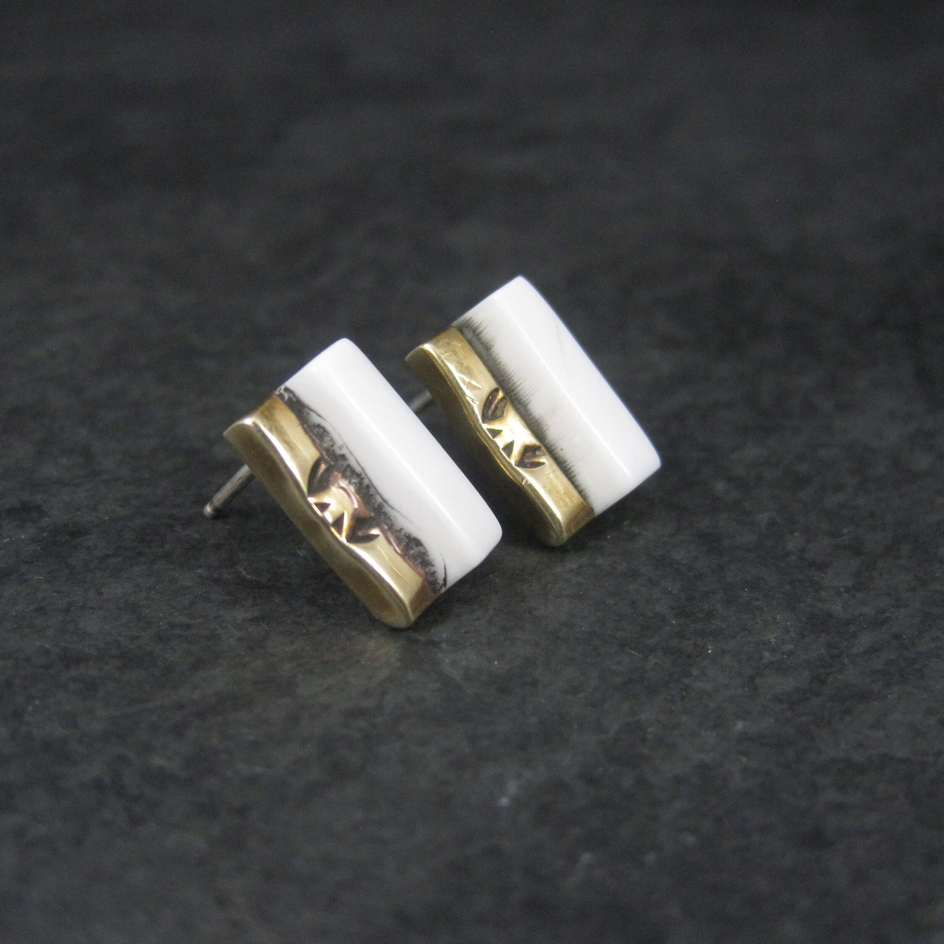 Southwestern Sterling Gold Filled Raised Inlay Earrings