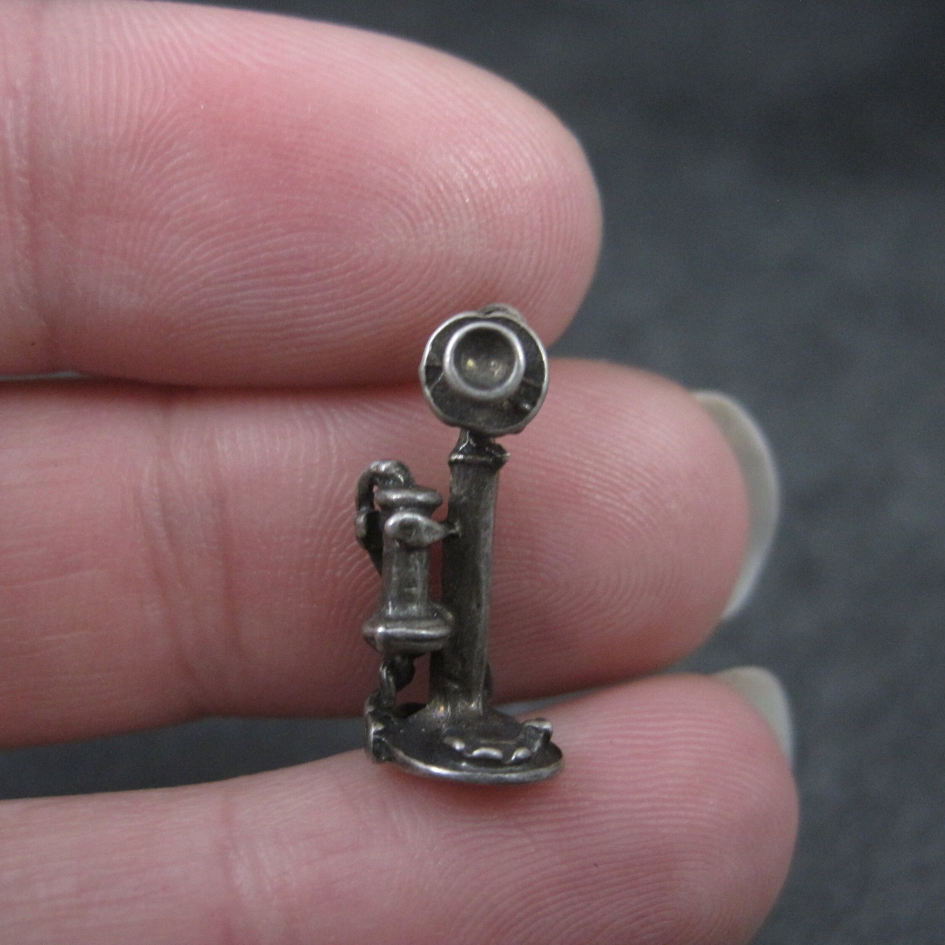 Sterling Antique Telephone Charm