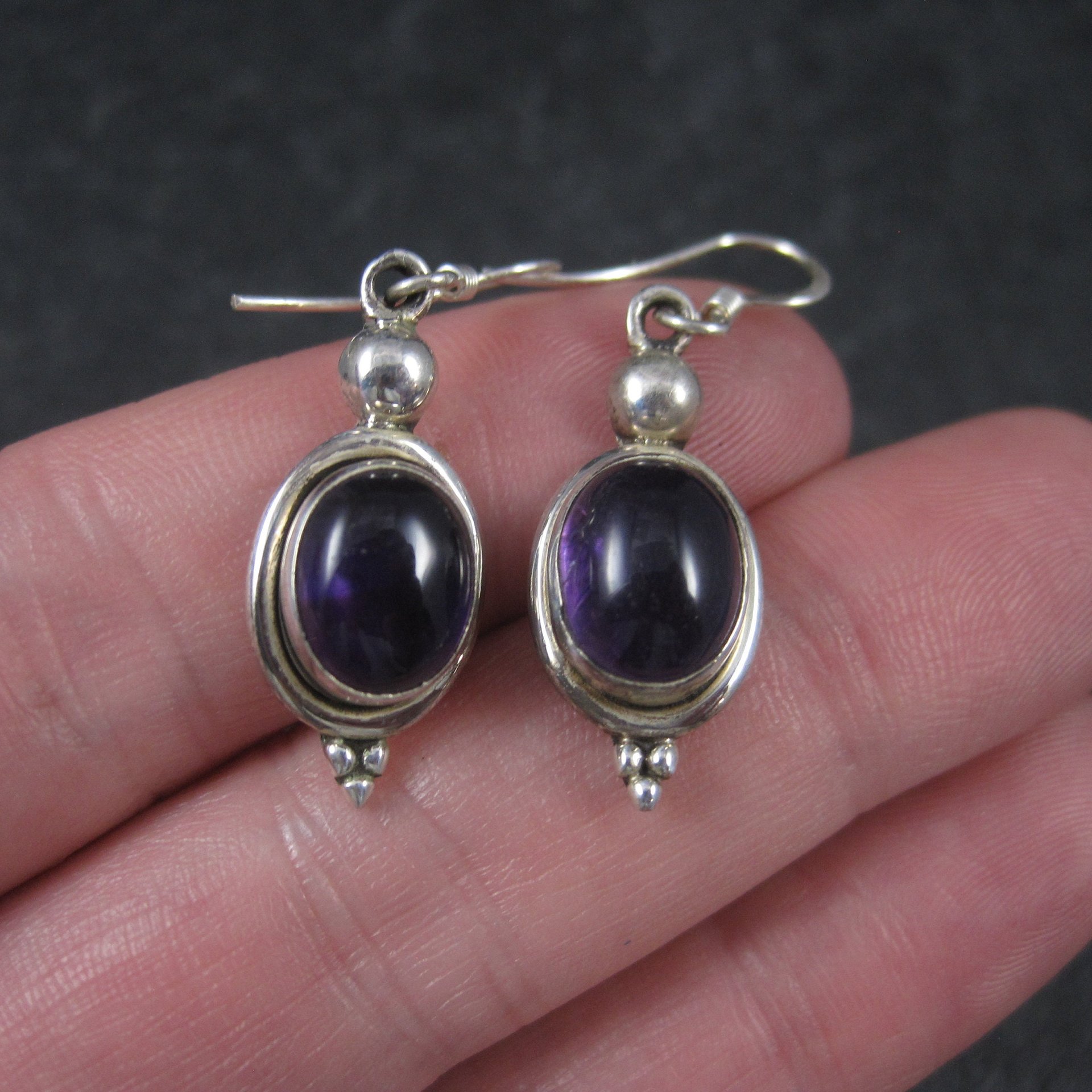 Simple Sterling Amethyst Earrings