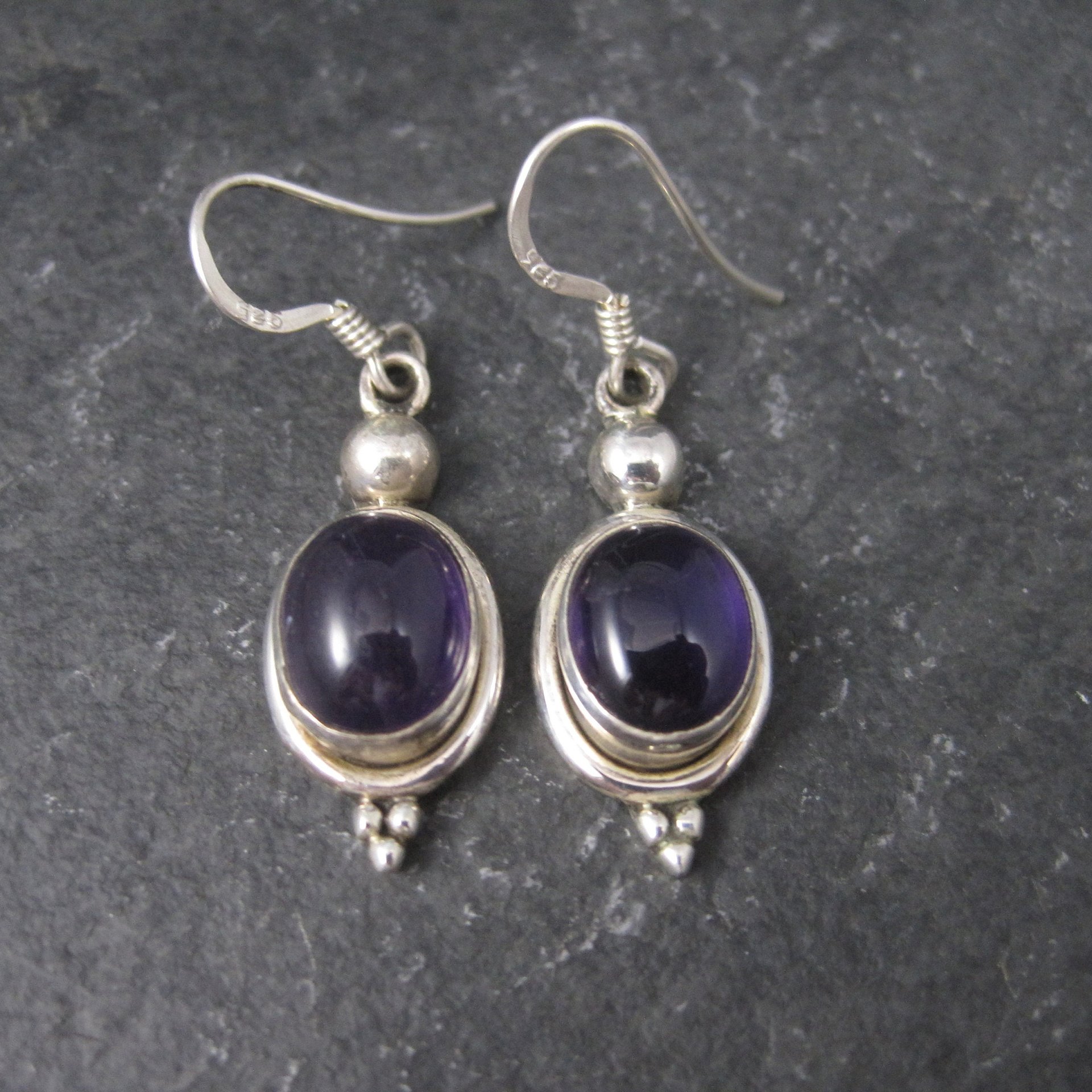 Simple Sterling Amethyst Earrings