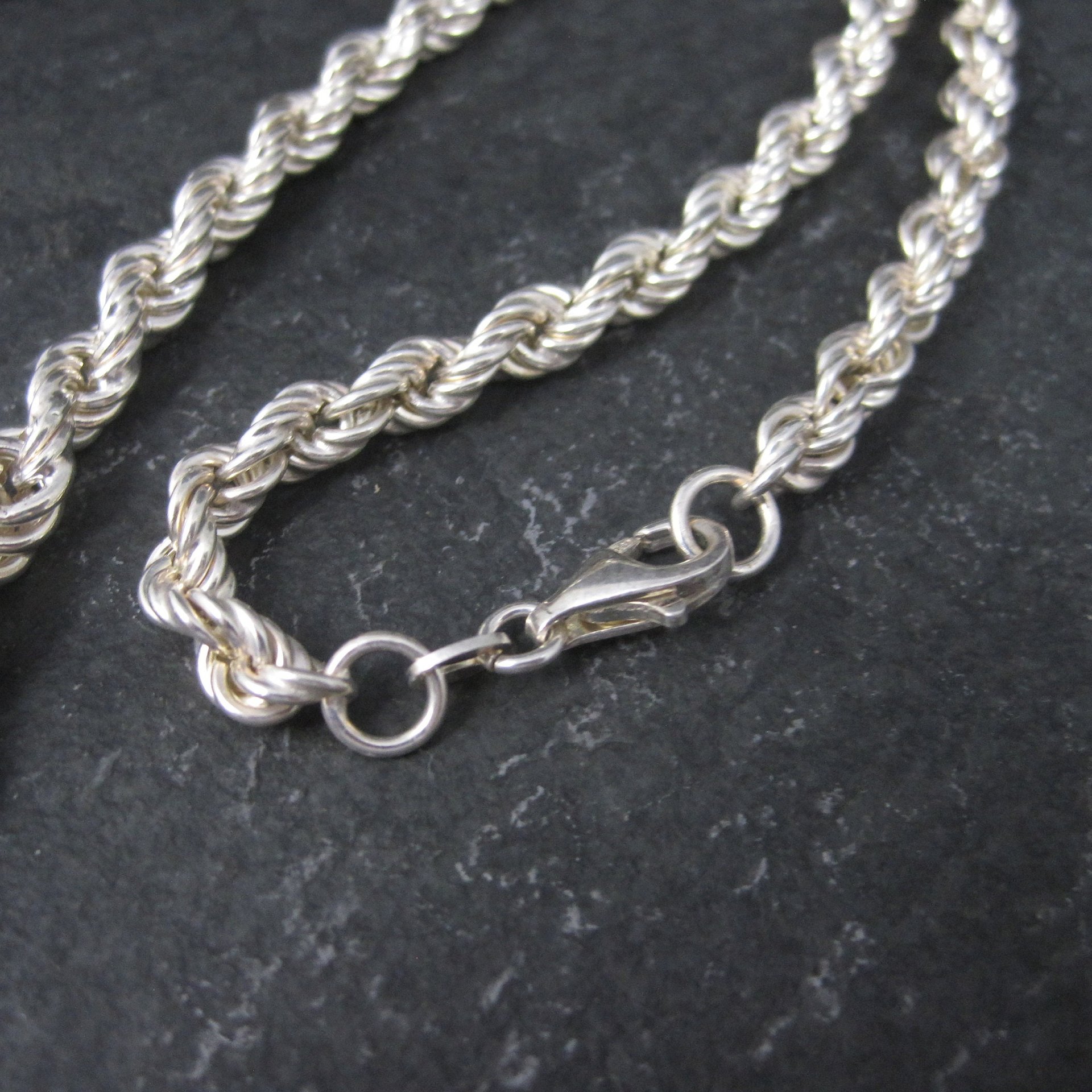 Graduated Italian Sterling Twisted Rope Chain 18 Inches