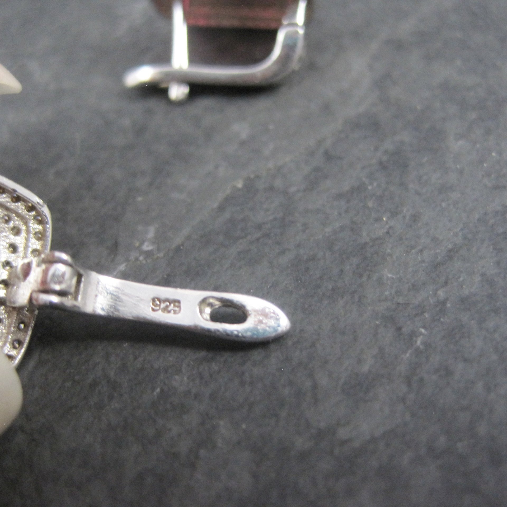 Vintage Sterling Pink Cz Latch Back Earrings
