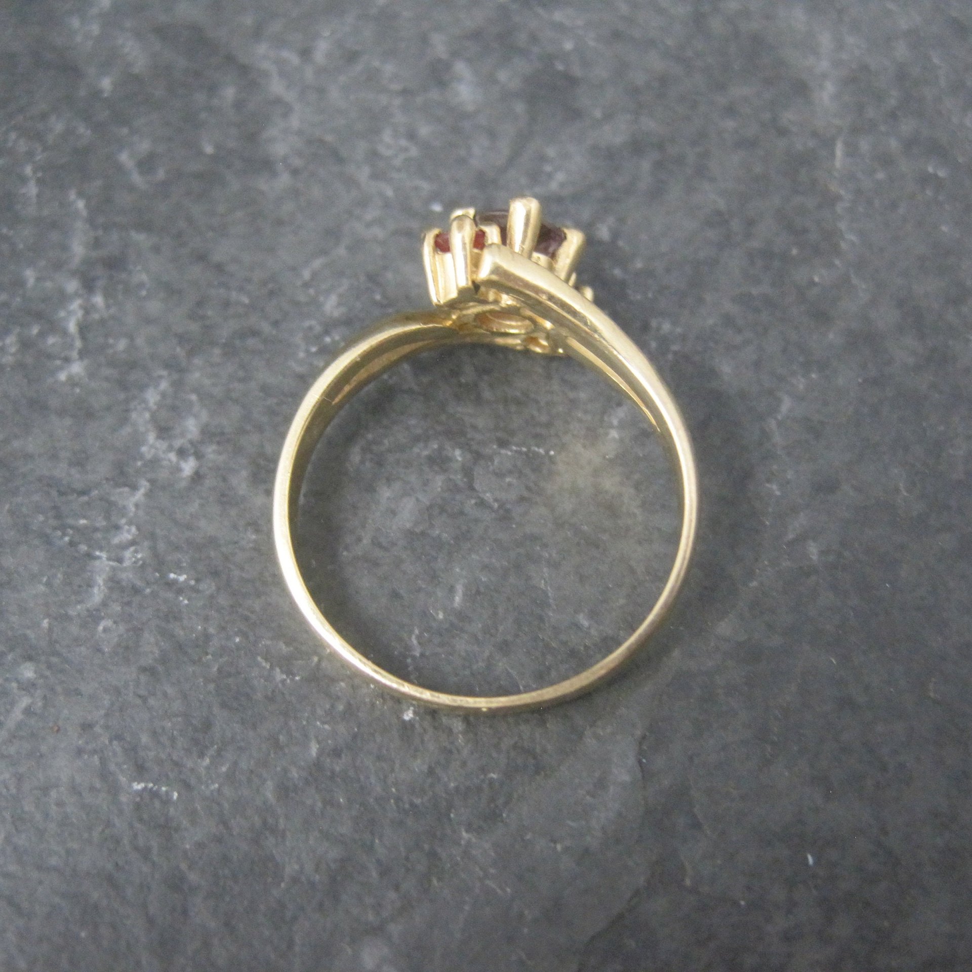 Vintage 10K Zircon Fire Opal Ring Size 6