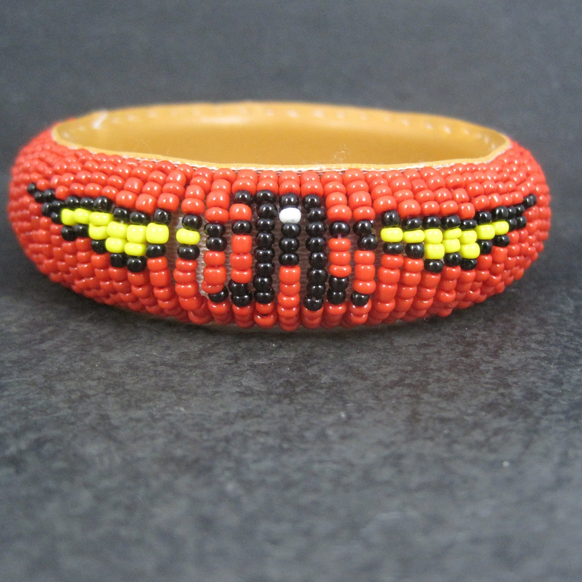 Vintage Southwestern Beaded Bangle Eagle Bracelet 8 Inches