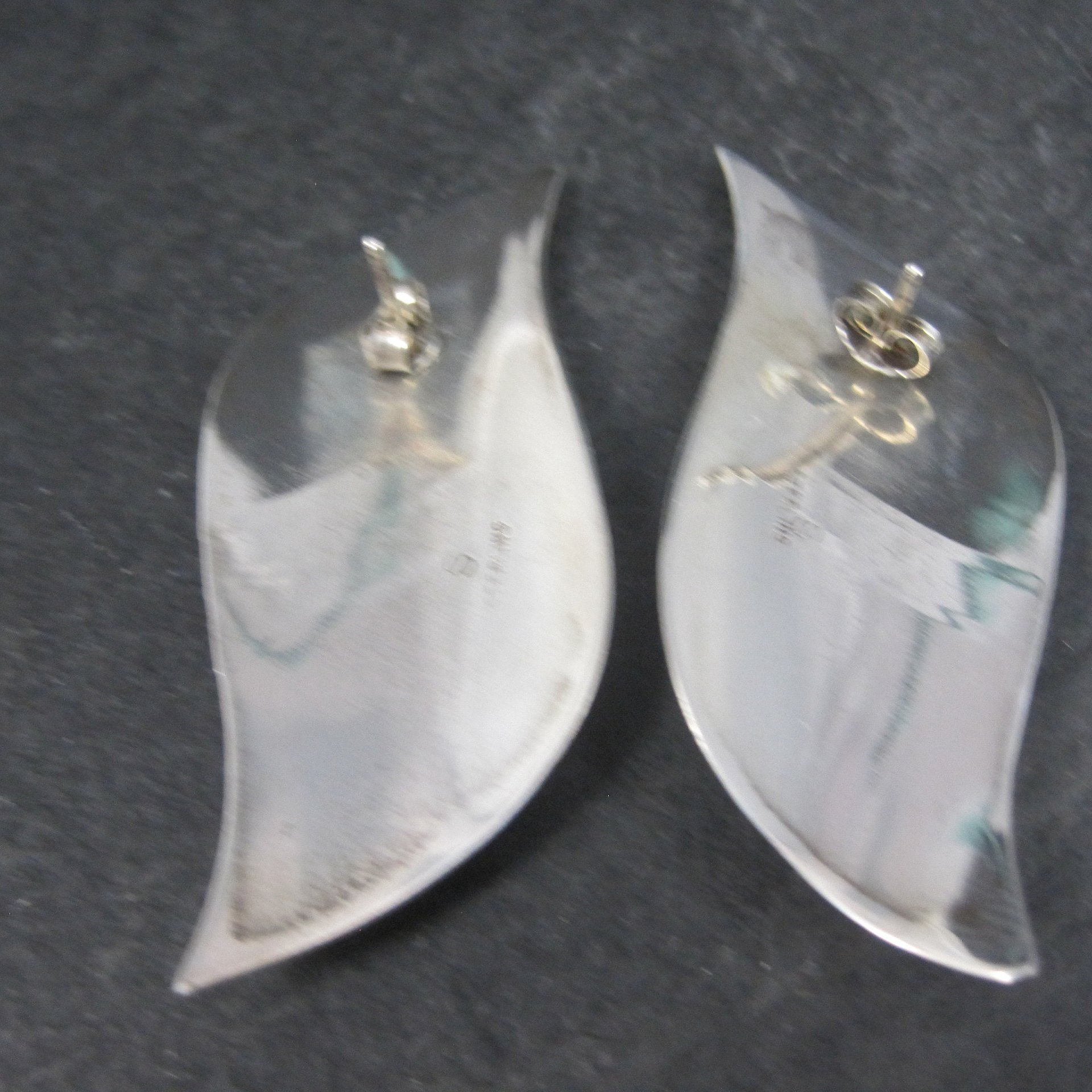 Large Vintage Sterling Navajo Pink Mother of Pearl Earrings