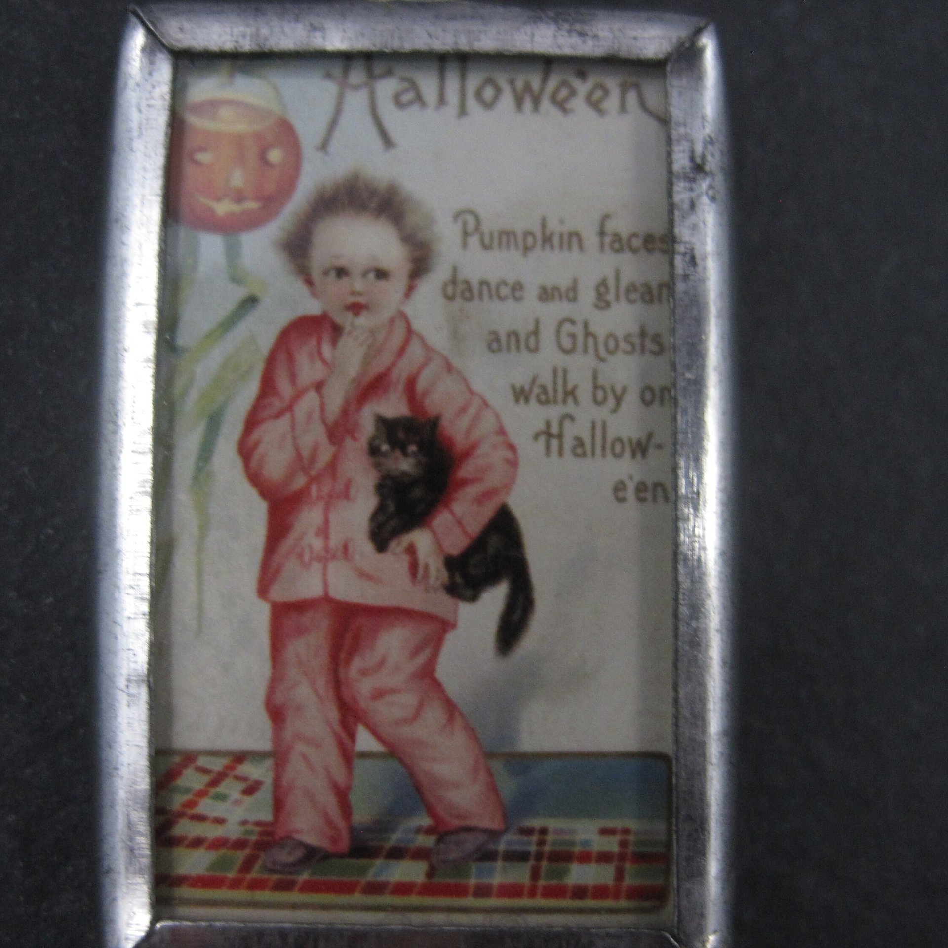 Vintage Halloween Postcard Pendant Necklace