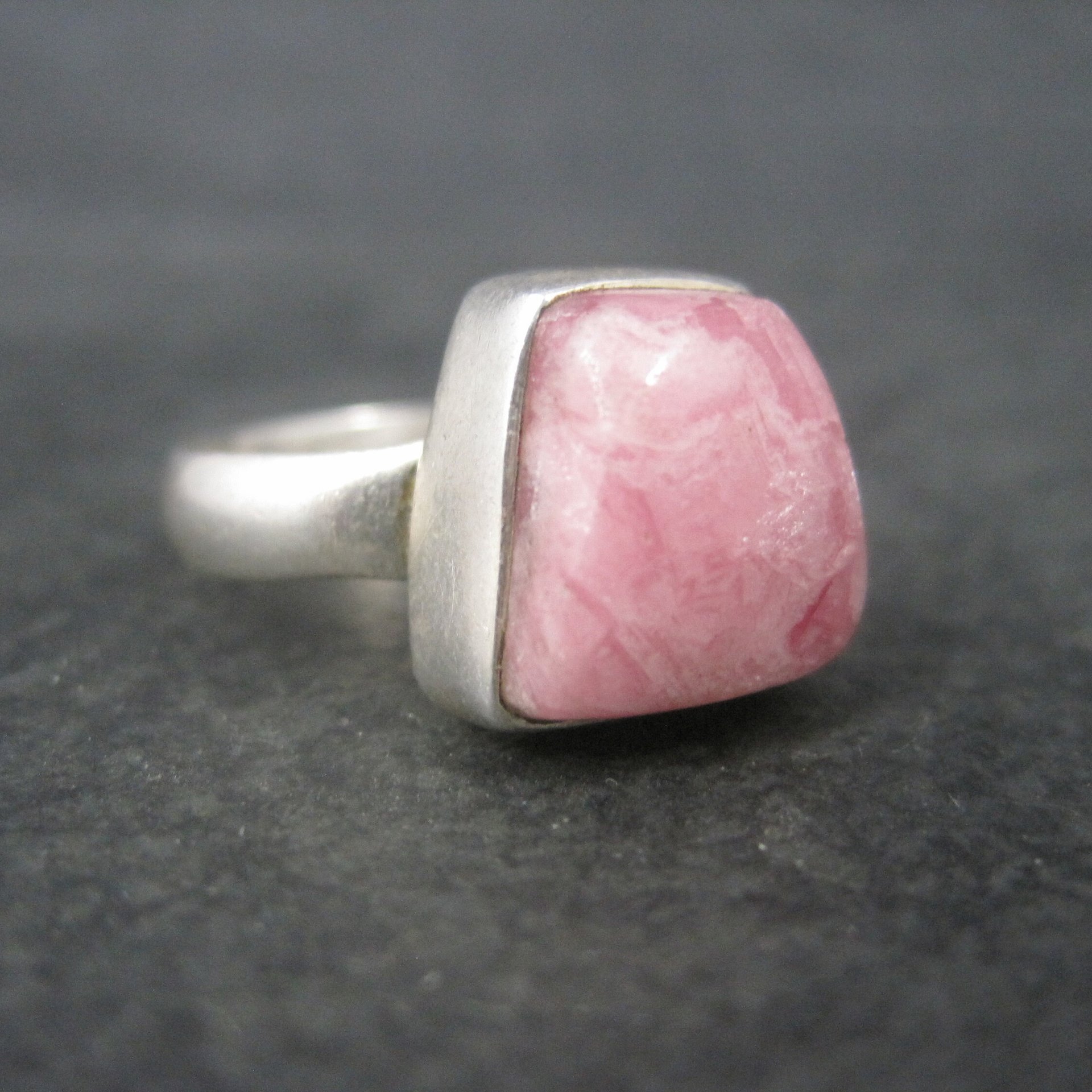 Vintage Sterling Rhodochrosite Ring Size 7