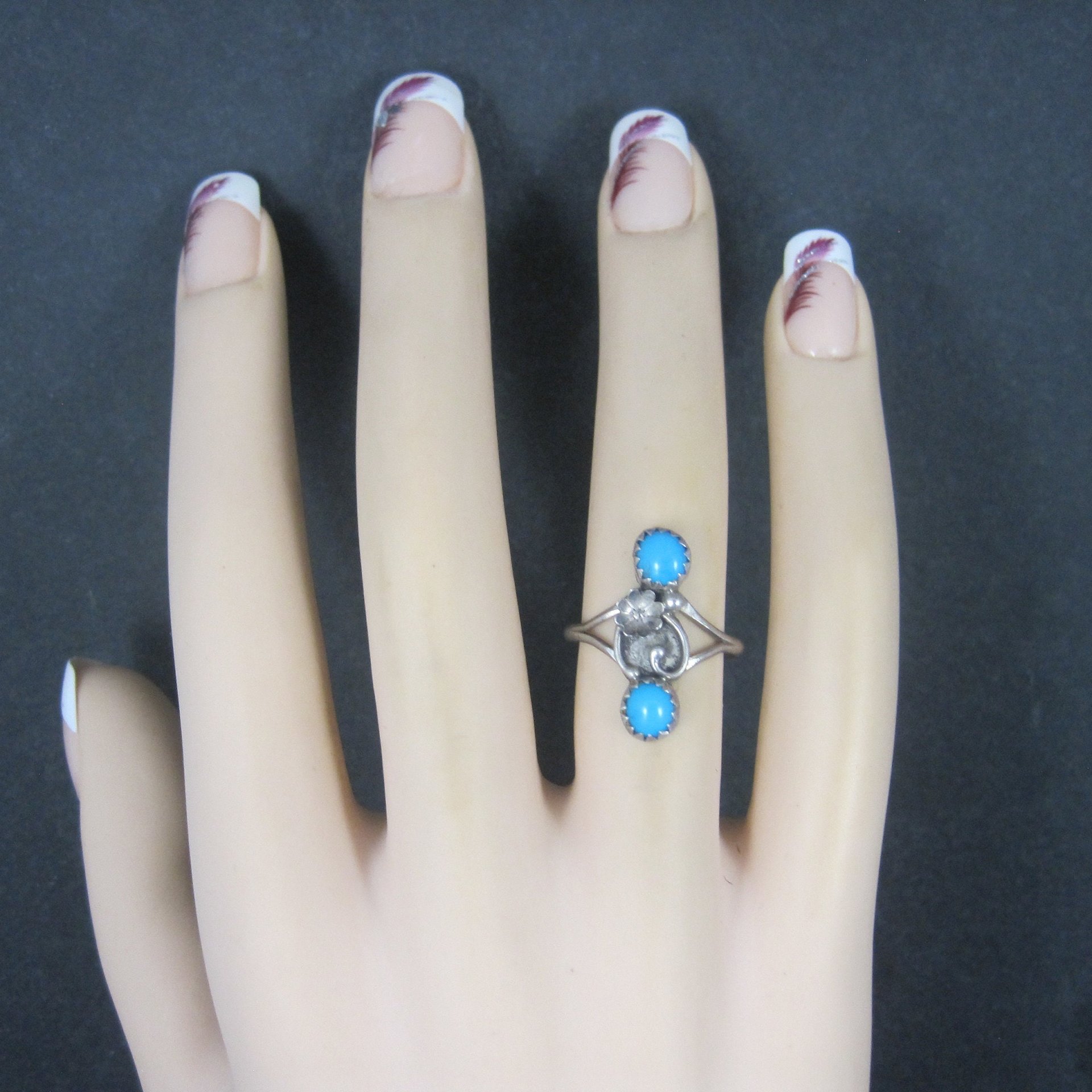 Dainty Southwestern Sterling Turquoise Ring