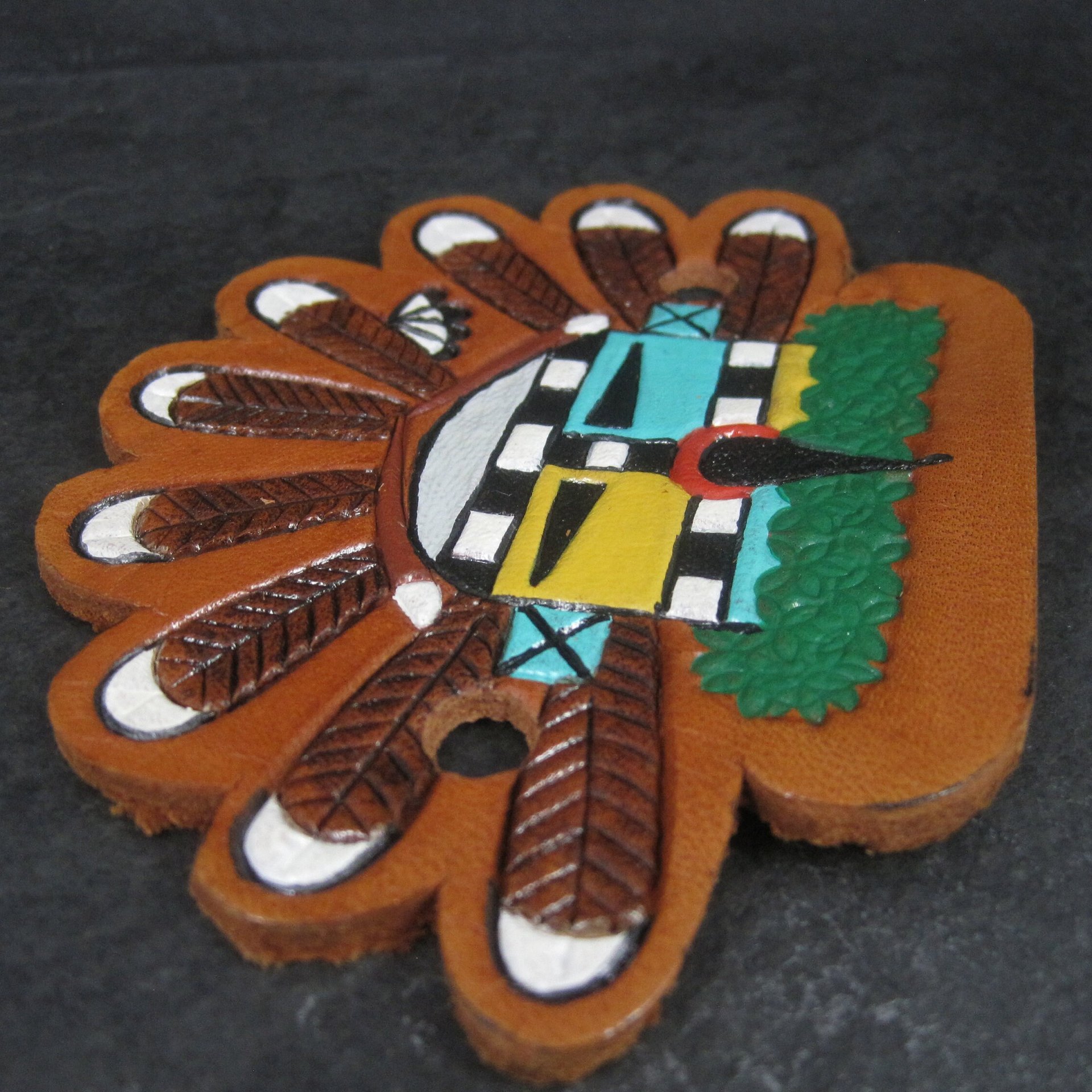 Leather Kachina Hair Barrette Wrap