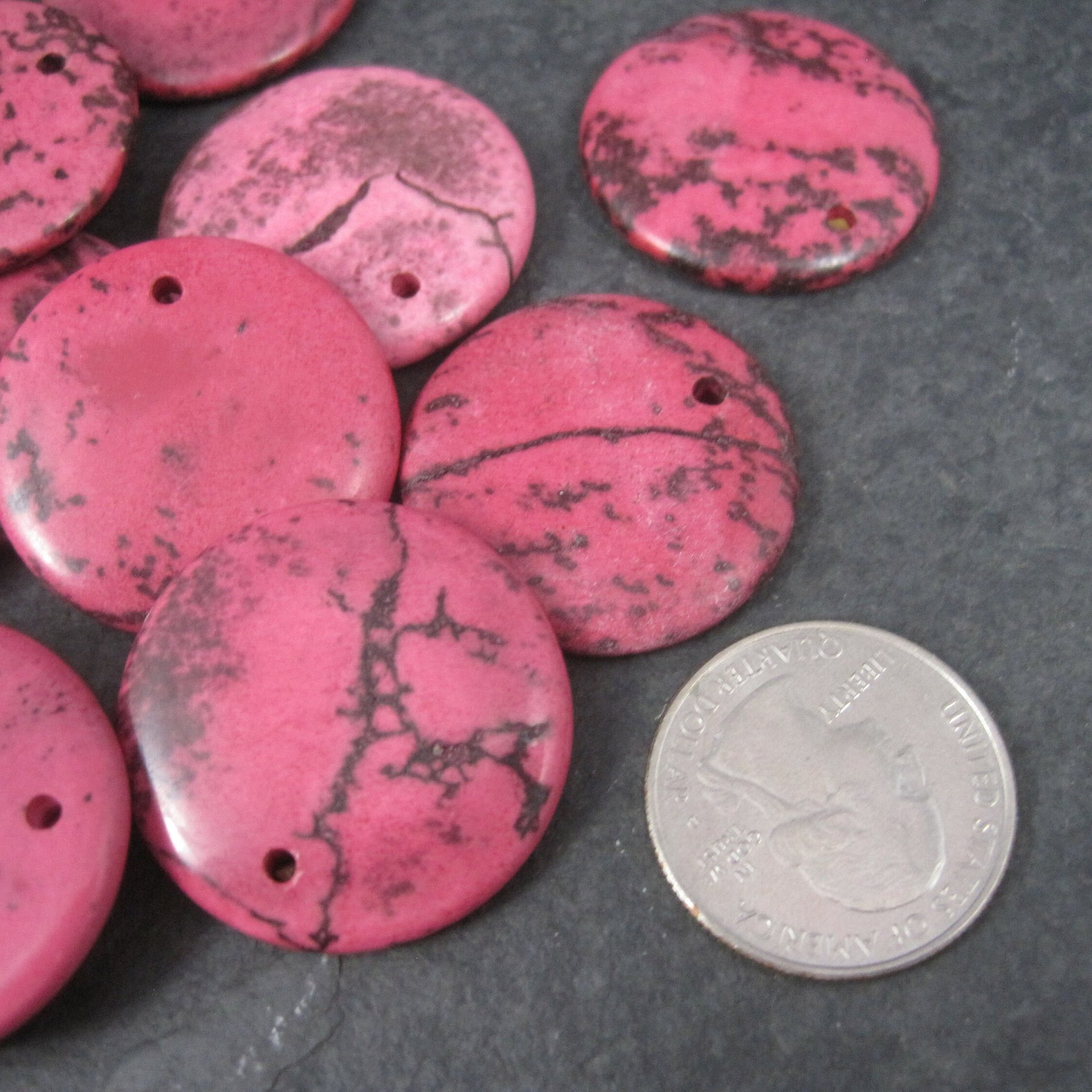 Destash Lot of 16 Pink Magnesite Pendant Focals