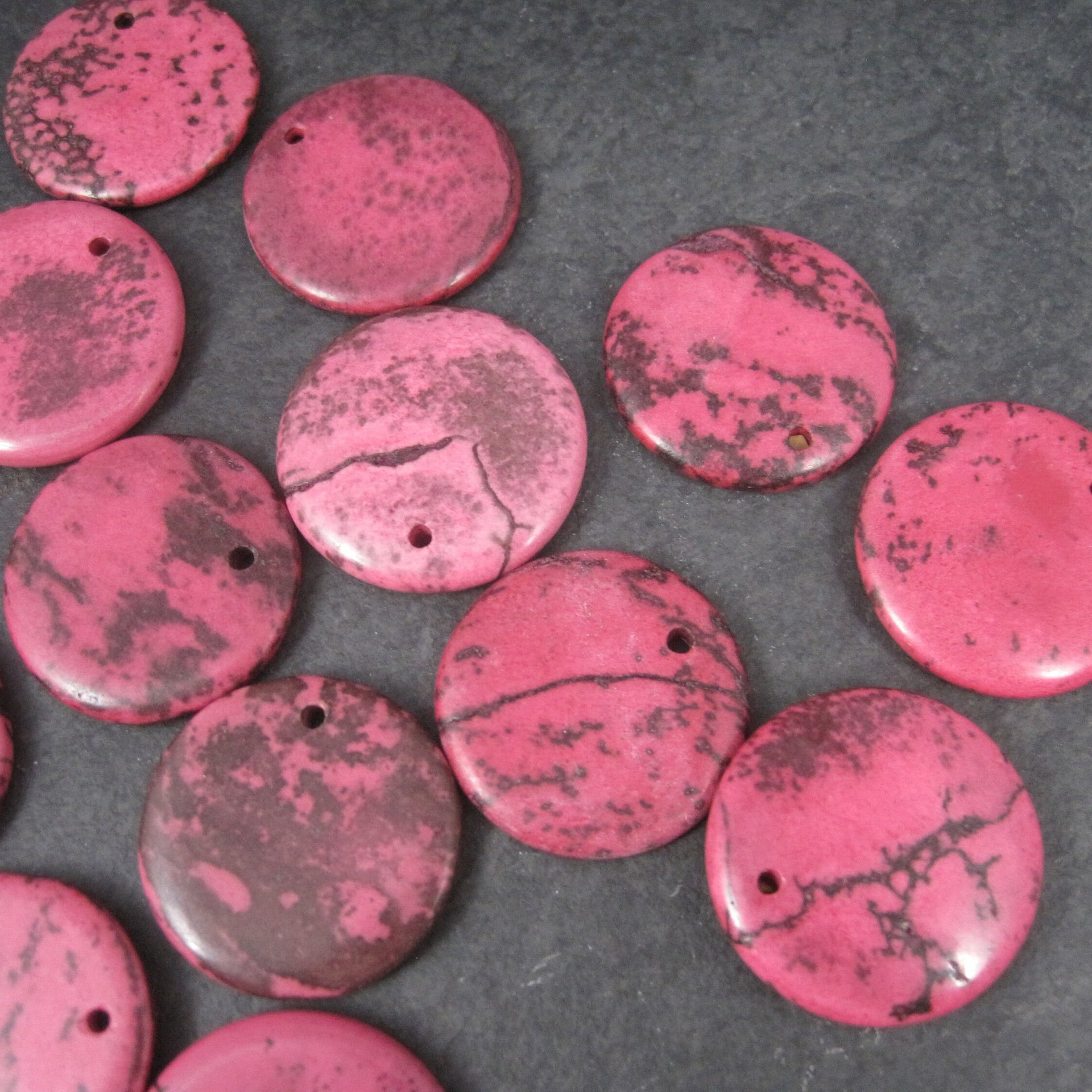 Destash Lot of 16 Pink Magnesite Pendant Focals