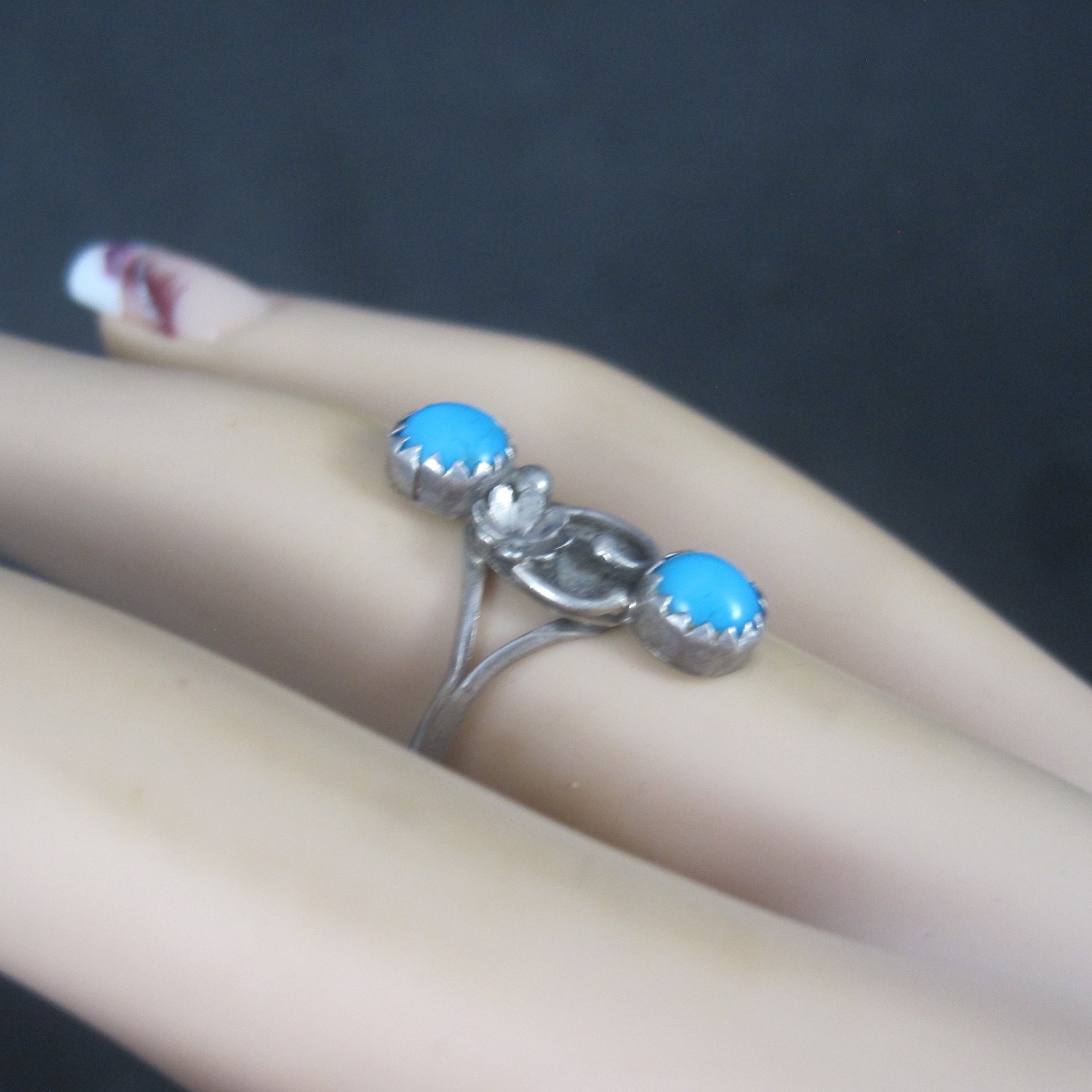 Dainty Southwestern Sterling Turquoise Ring