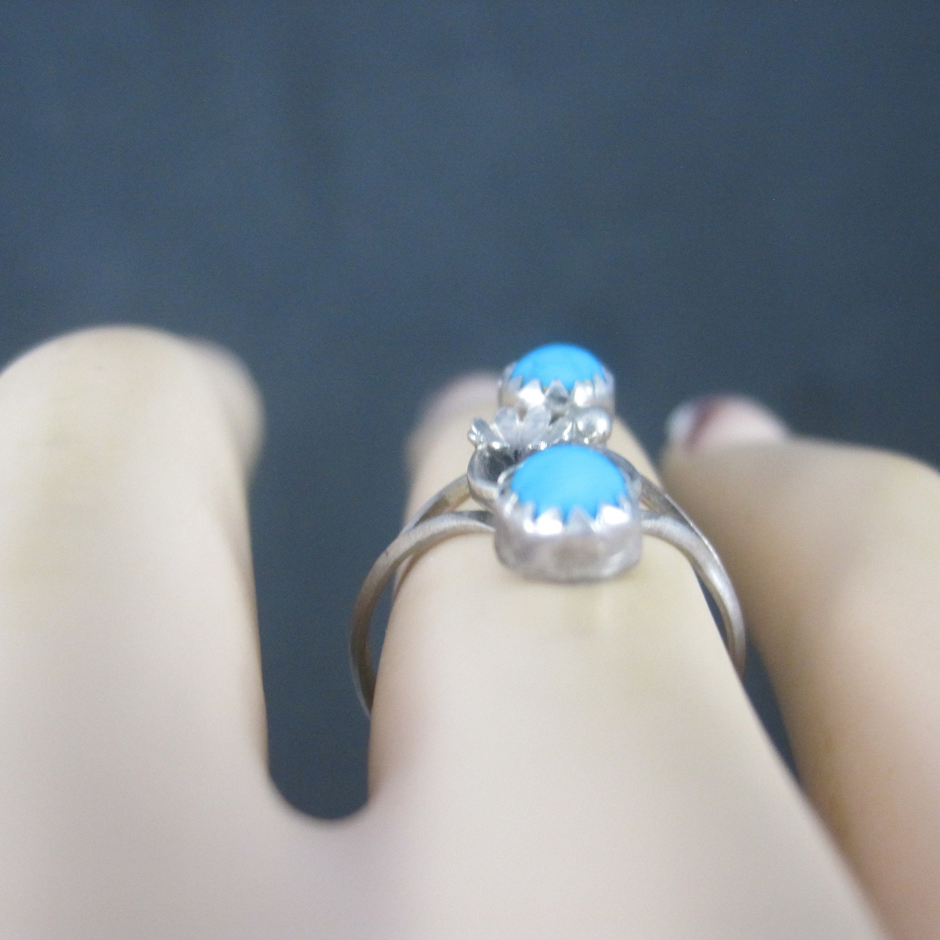 Dainty Southwestern Sterling Turquoise Ring