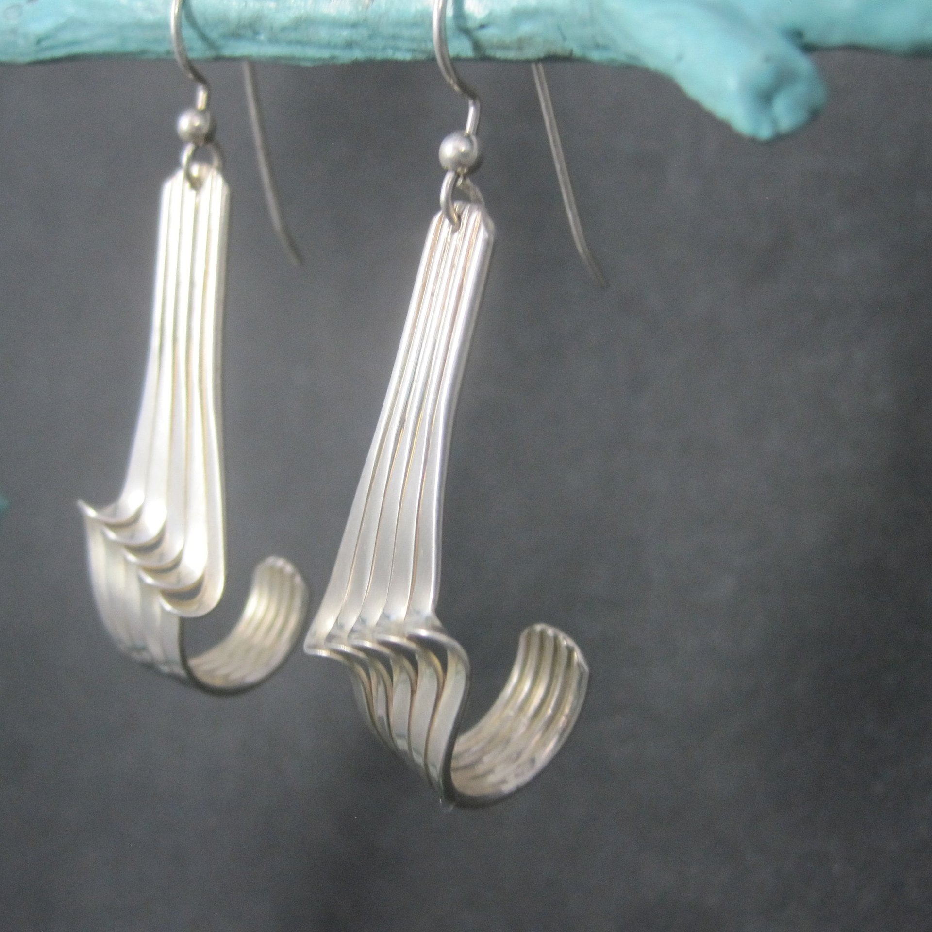 Mod Vintage Sterling Silver Wavy Earrings