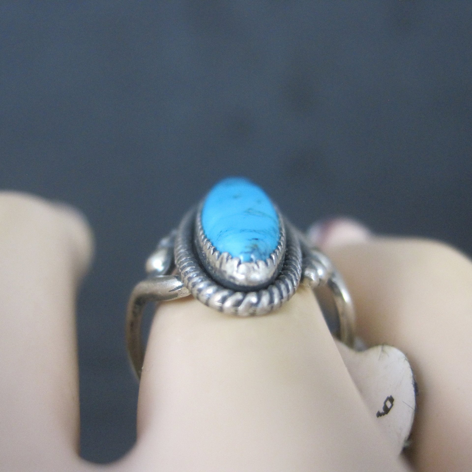 Southwestern Sterling Turquoise Ring NOS