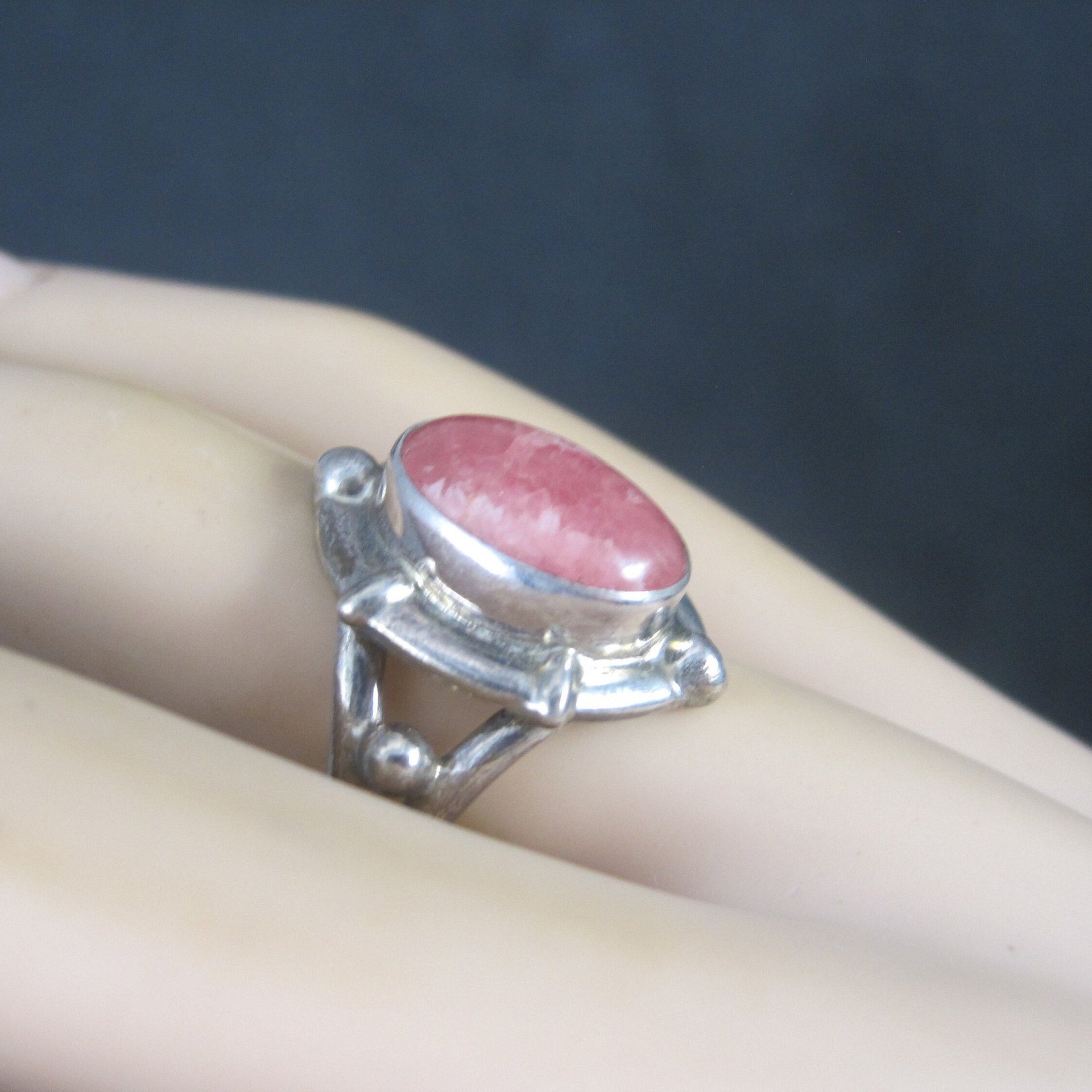 Artisan Sterling Cherry Quartz Ring Size 8