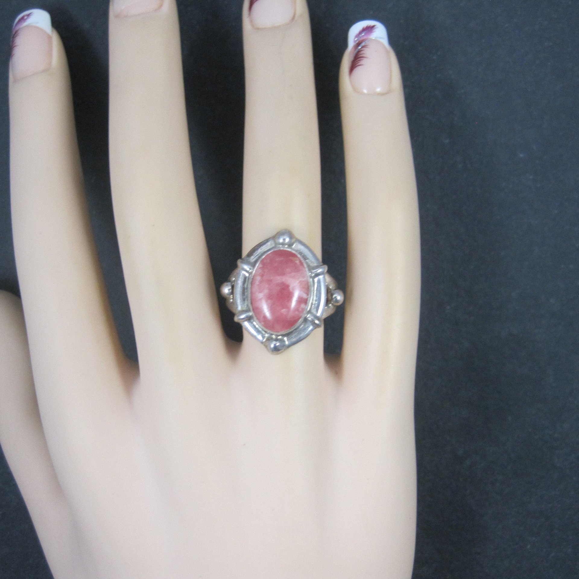 Artisan Sterling Cherry Quartz Ring Size 8