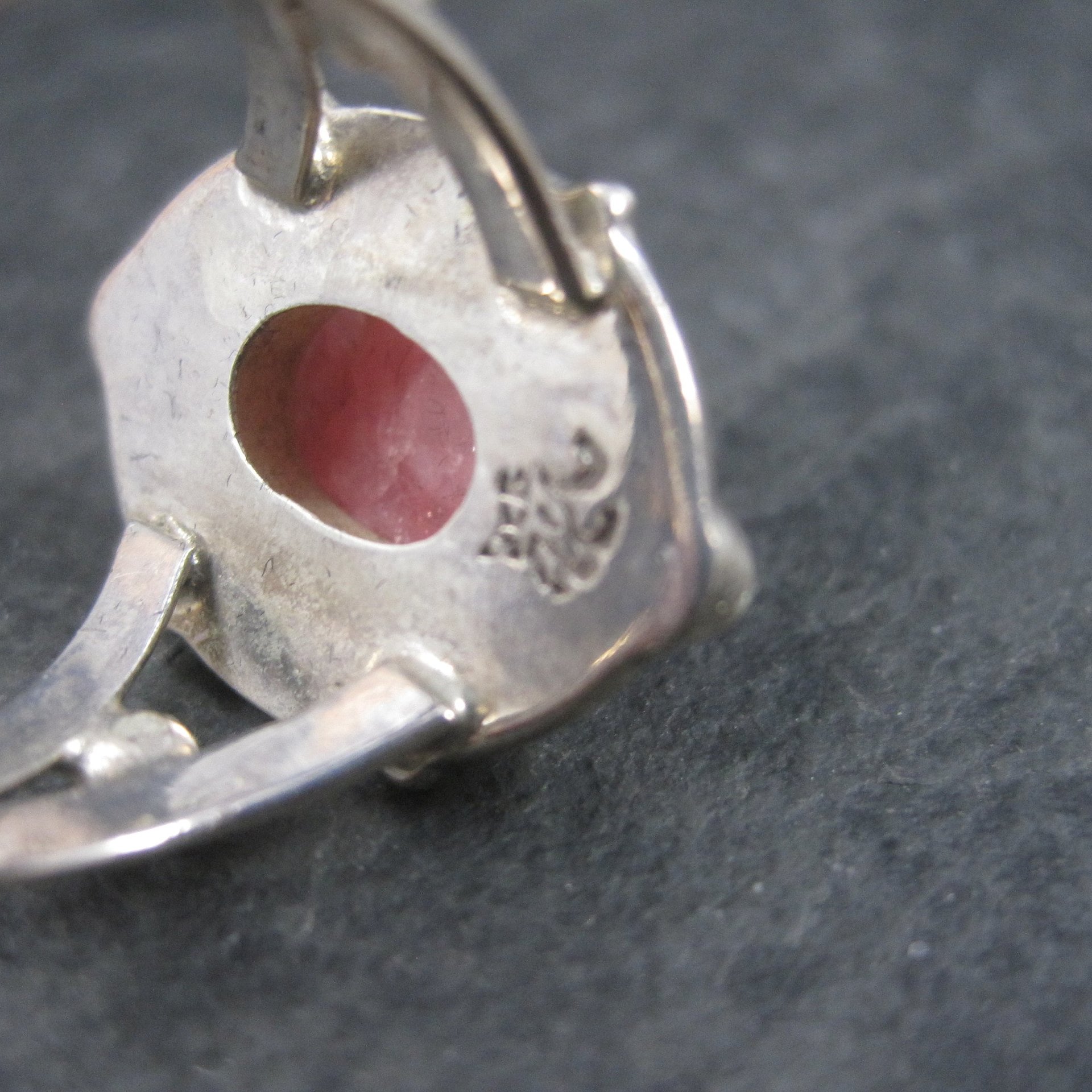 Artisan Sterling Cherry Quartz Ring Size 8