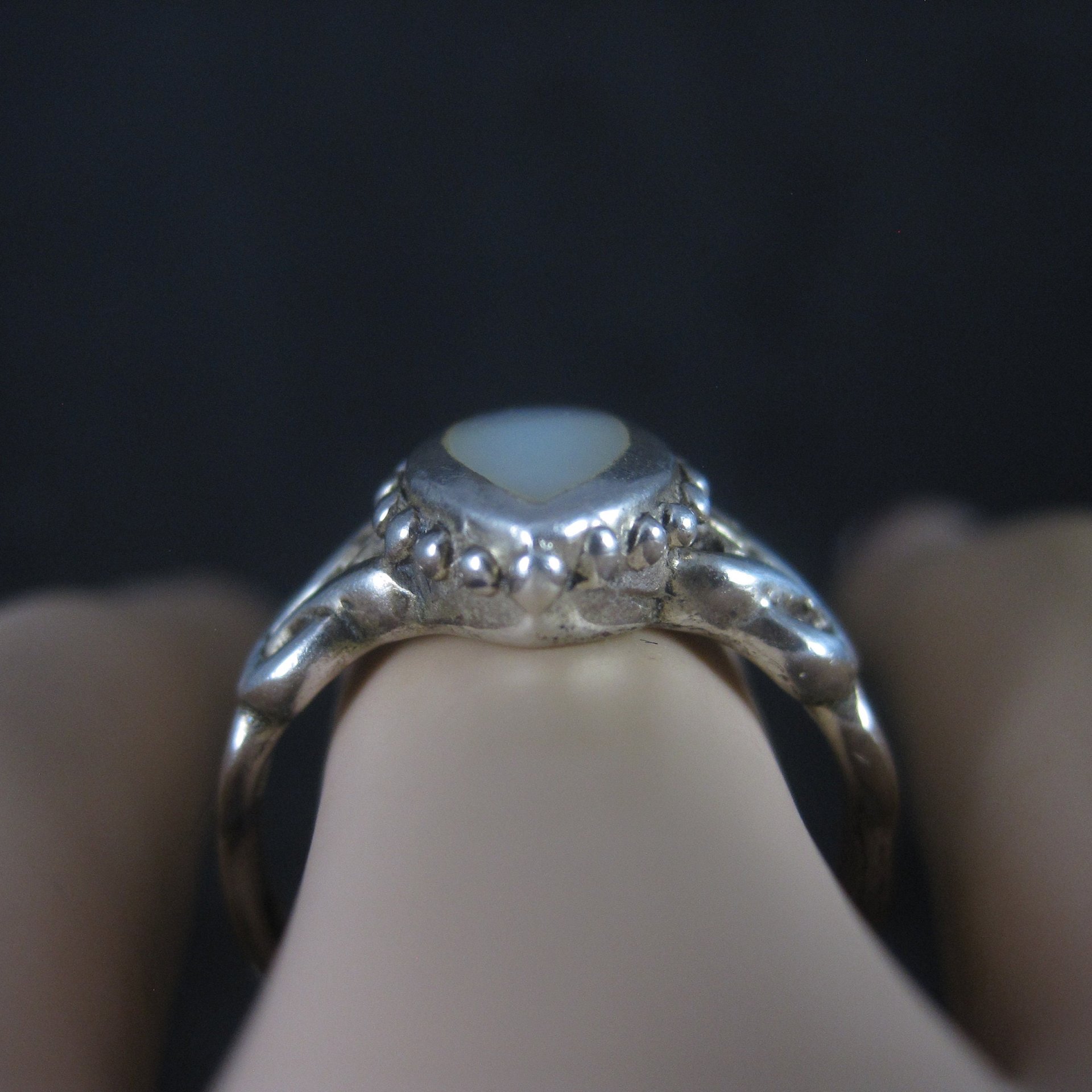 Vintage Sterling Mother of Pearl Ring Size 9