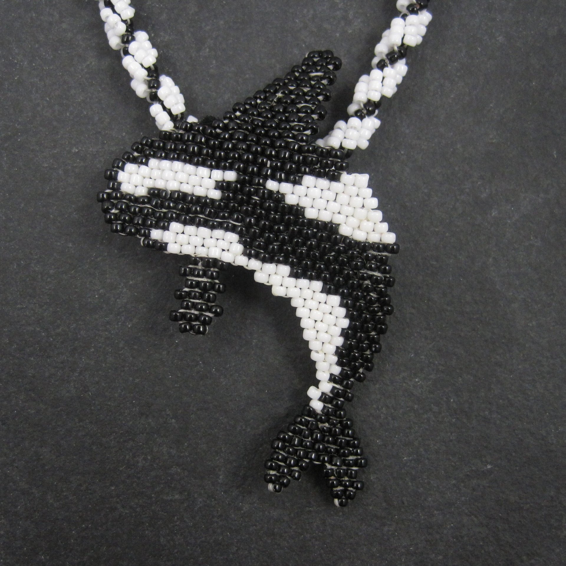 Large Alaskan Native Beaded Orca Necklace