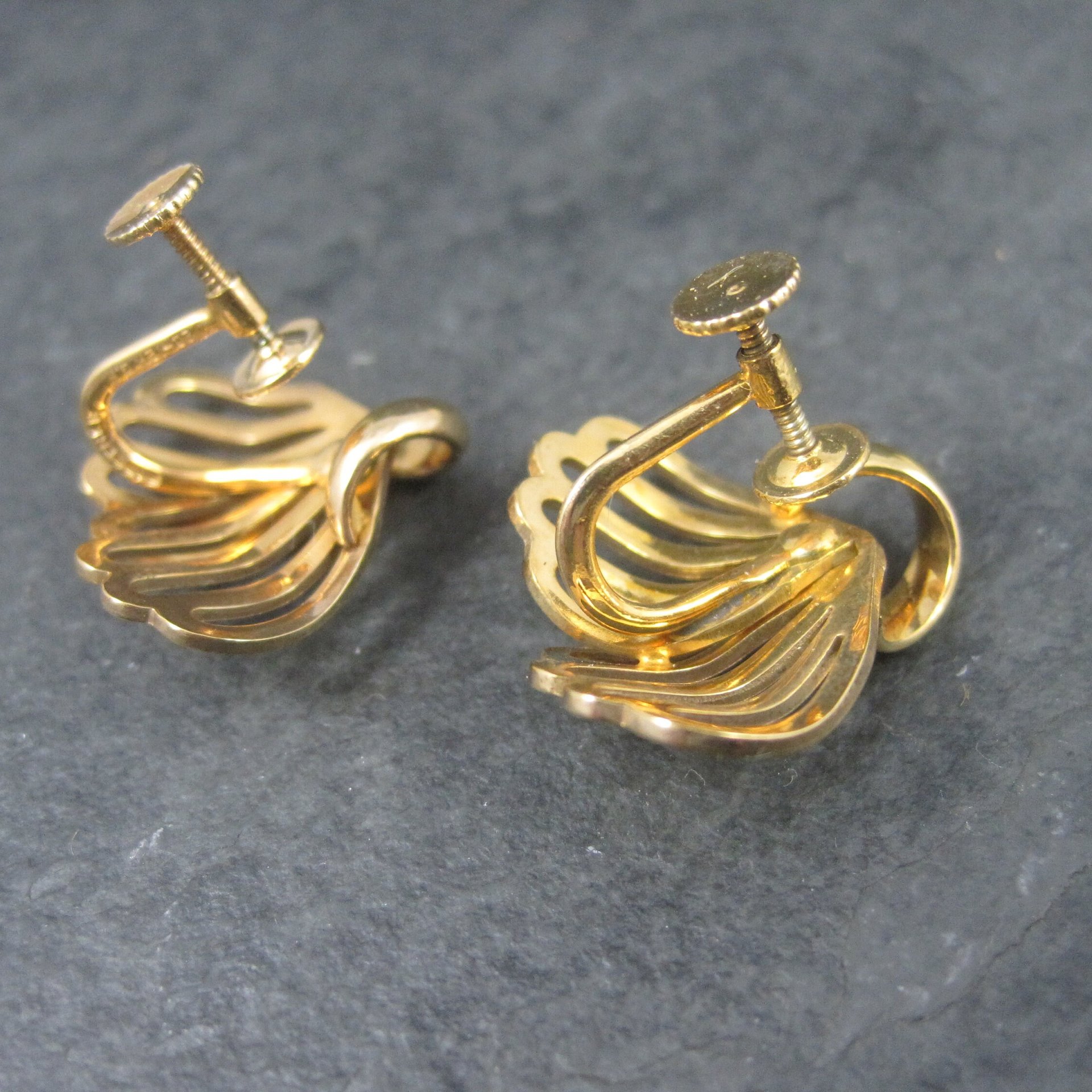 Vintage 12K Gold Filled Screw Back Earrings Forstner