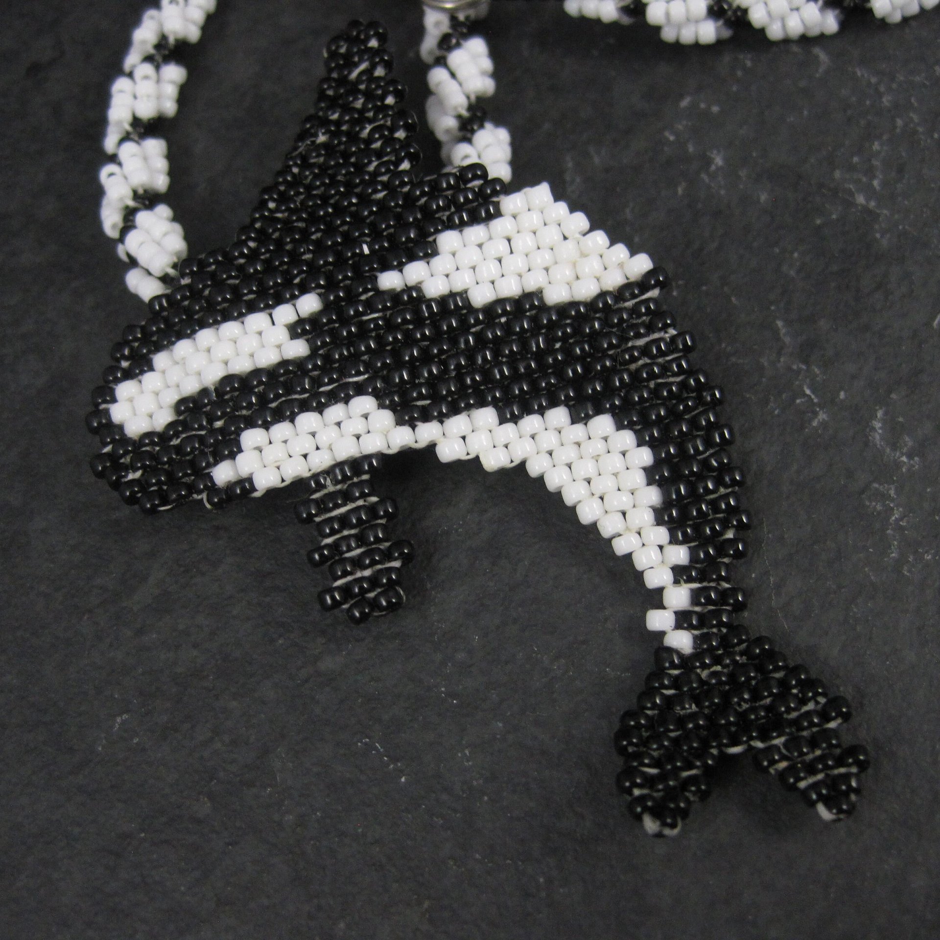 Large Alaskan Native Beaded Orca Necklace