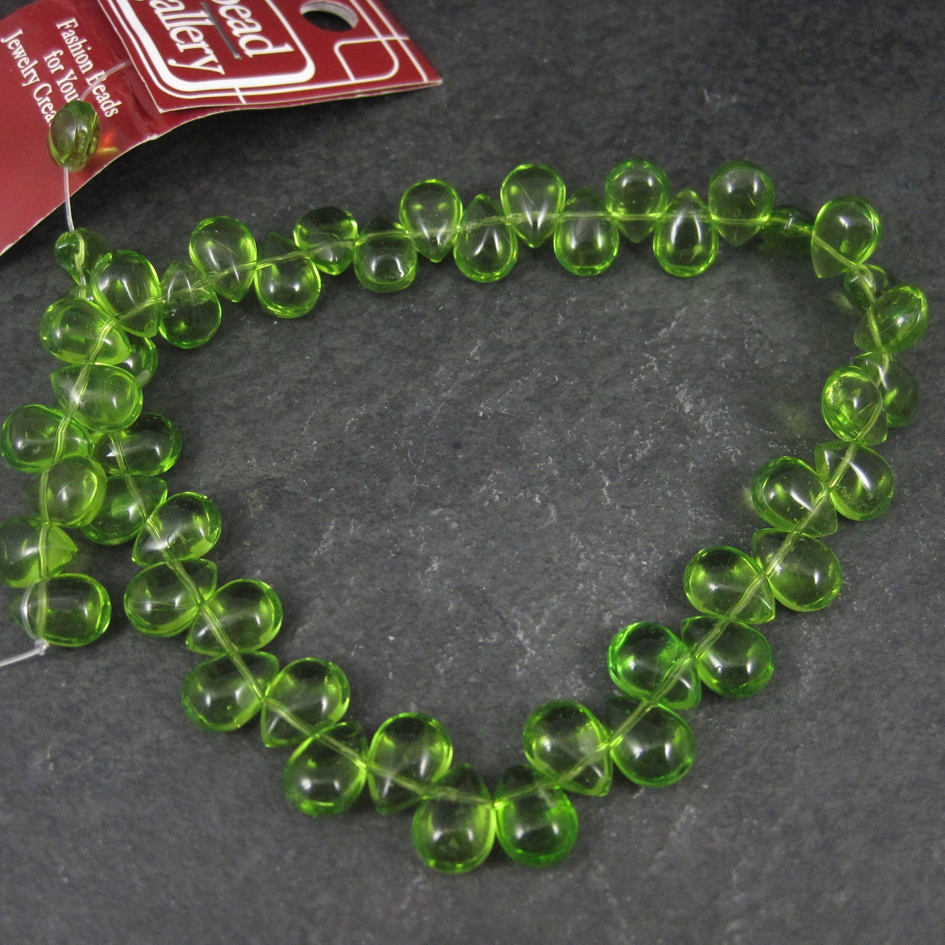 Bead Gallery 8x12mm Teardrop Peridot Glass Beads